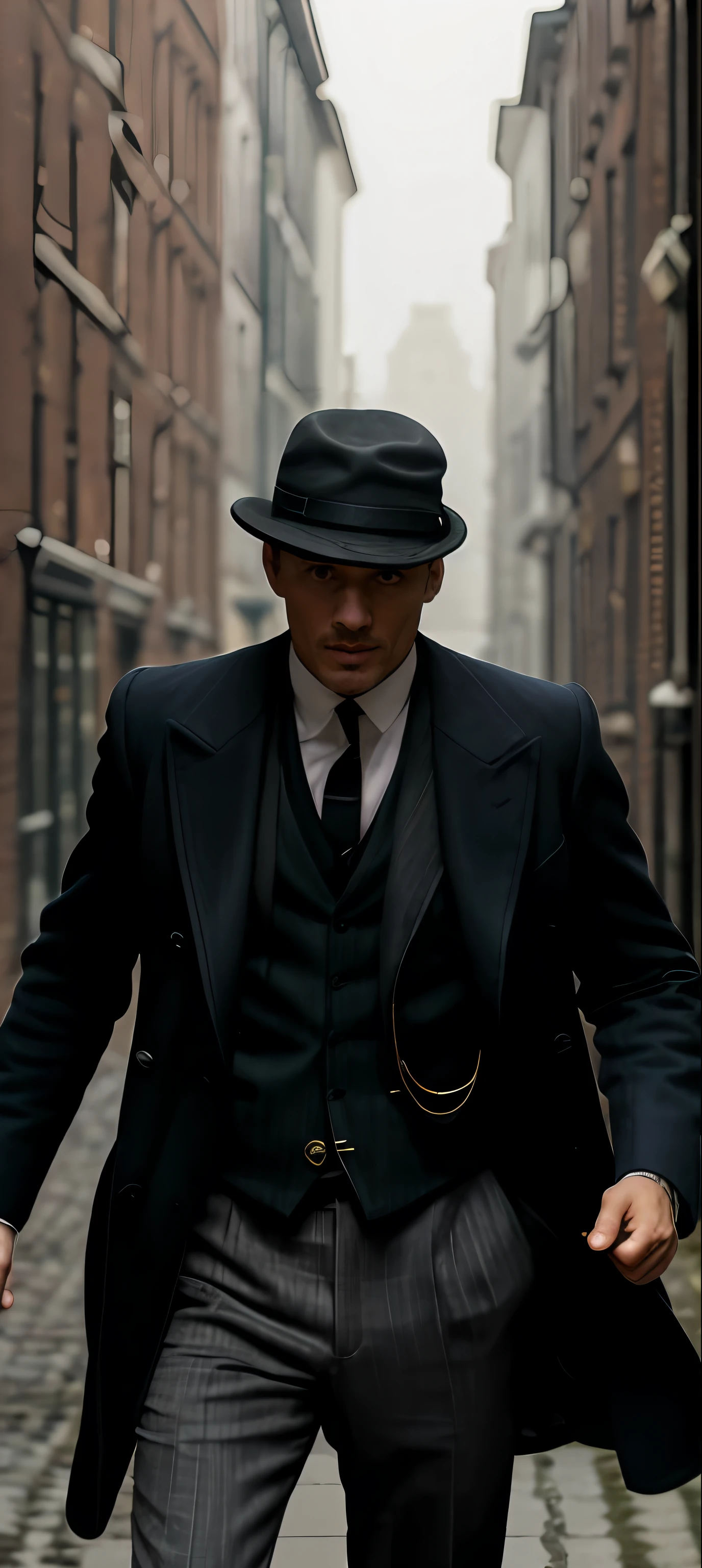 Há a man in a suit and hat andando pela rua, Figurinos de Peaky Blinders, Persianas Peaky, Persianas Peaky (2018), Turma de Peaky Blinders, inspirado em Max Magnus Norman, a man in a suit and hat, Tom Hardy como Henry Dorsett Case, homem Bonito, muito bonito