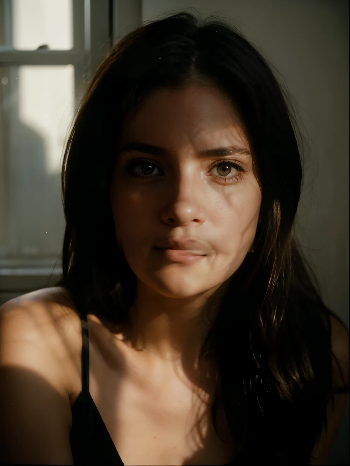 Portrait photo, lighting through
window, shadows on face, thirsty eyes, kodak portra
--ar 16:9 --v 5.2 --style raw --s 50