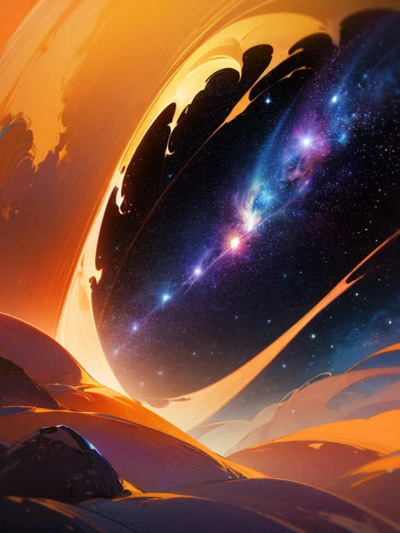 oil painting,cosmic landscape,detailed stars and galaxies,ultra-detailed,vibrant colors,ethereal lighting,best quality,limits of space