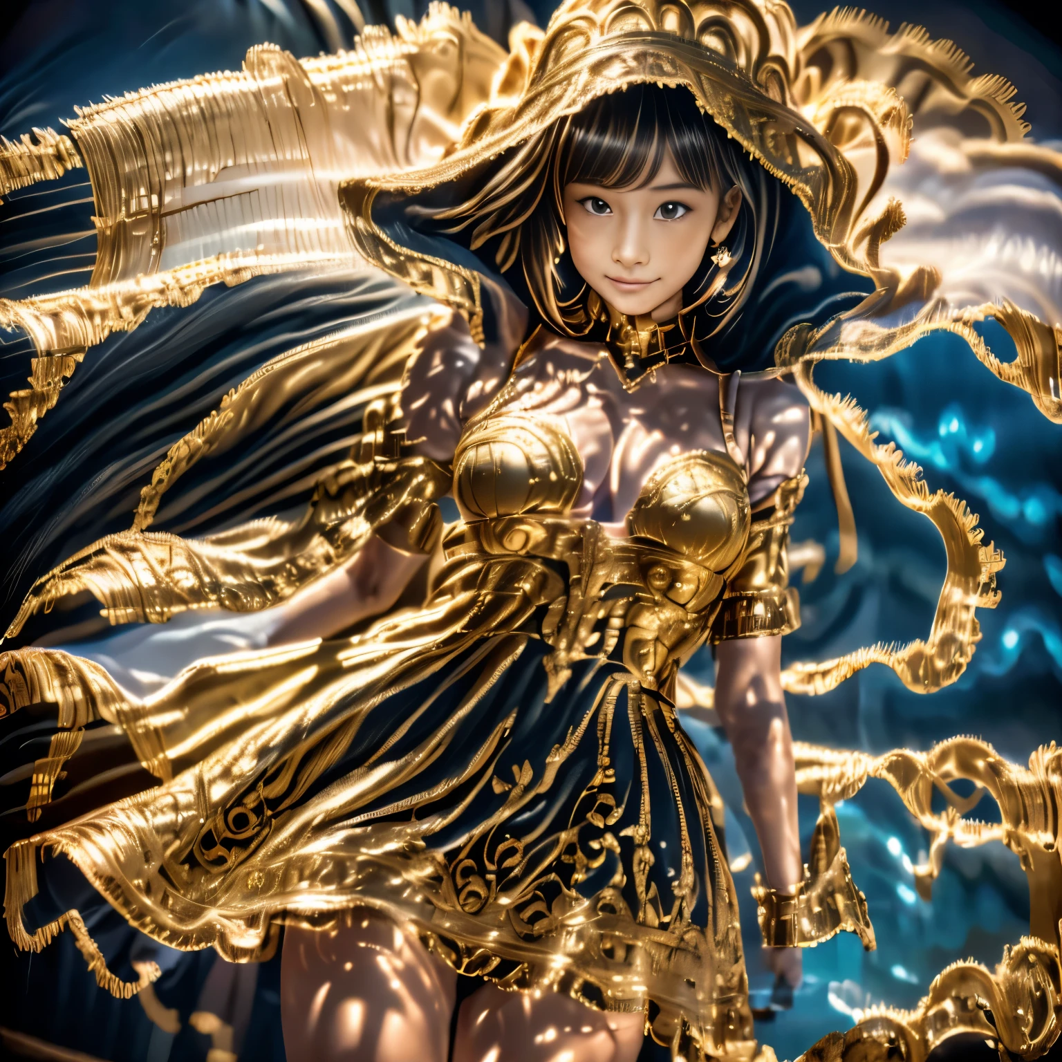 God, the omnipotent creator of the entire universe, greater than all galaxies, represented by the figure of a hyper hyper mega gigantic cloud of energy in the middle of the hyper detailed universe, hyper sharp, hyper realistic, intricate, 32k, photorealism style