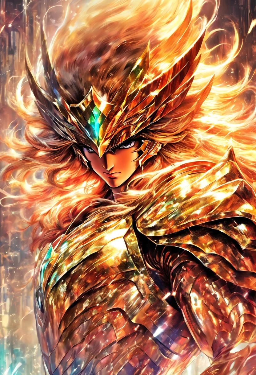 Saint Seiya, Pegasus knight, Centrage parfait, Wear Pegasus Armor, cheerfulness, La position debout, abstract beauty, center, Looking at the camera, Facing the camera, proche de la perfection, dynamique, very detailed, lisse, Sharpness, 8K, High definition resolution, illustration, illustrations de Carne Griffiths et Wadim Kashin, fond blanc