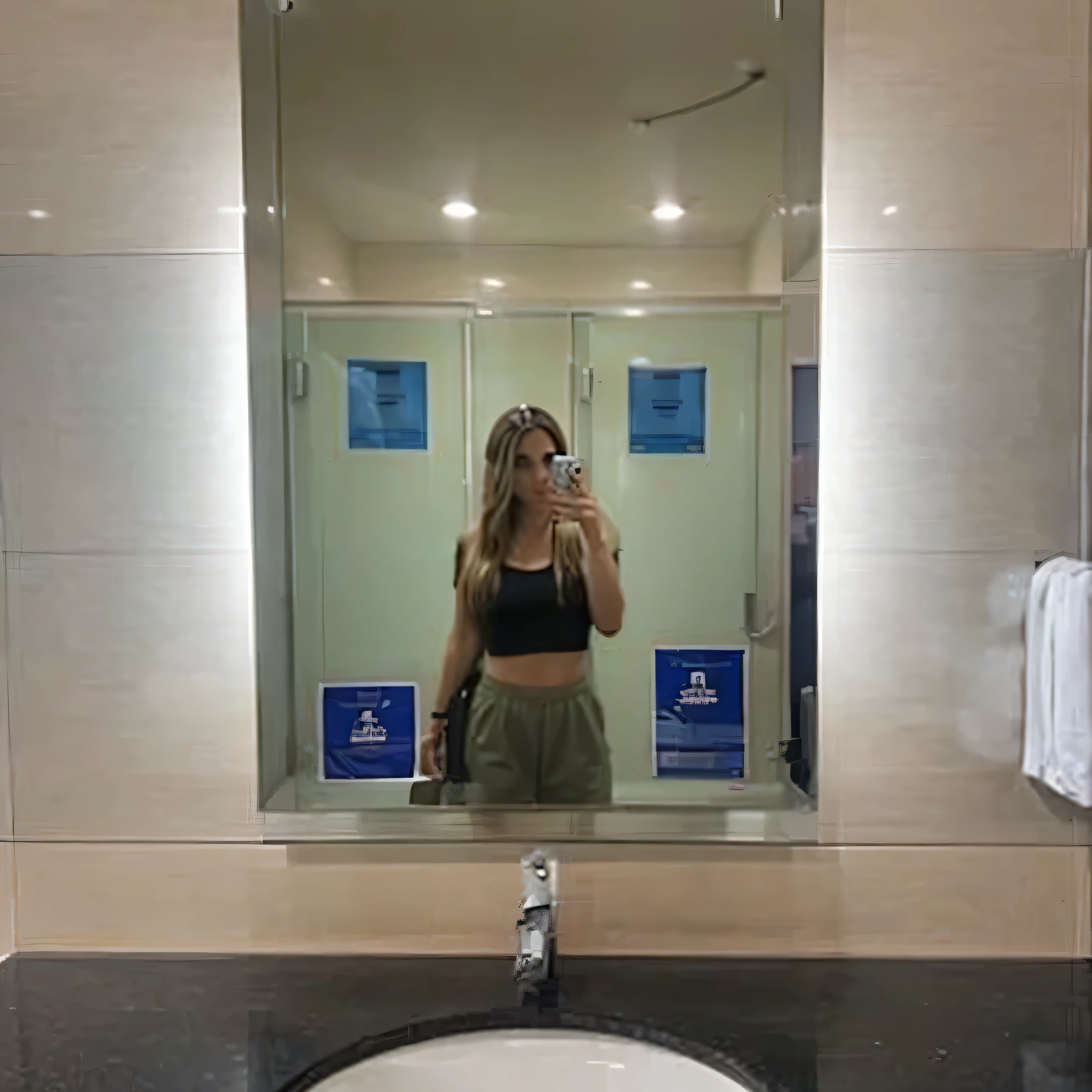 make the woman in the picture have big 