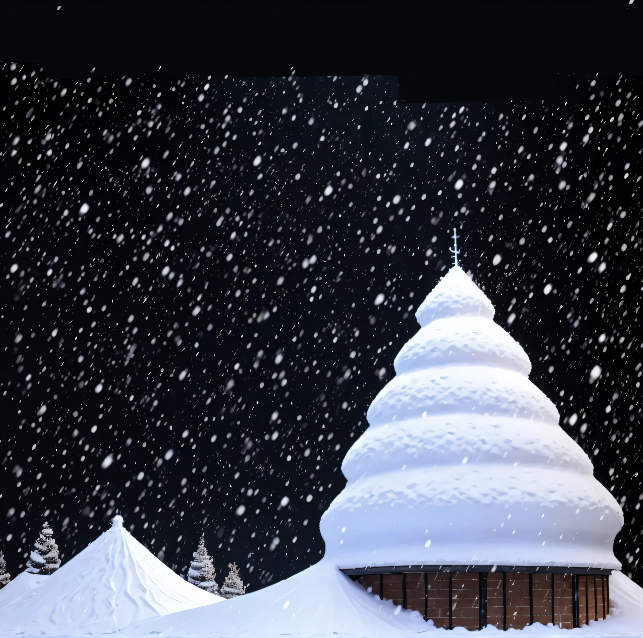 Black background color、Background Black、just snow、It's snowing a lot、realistic snow
