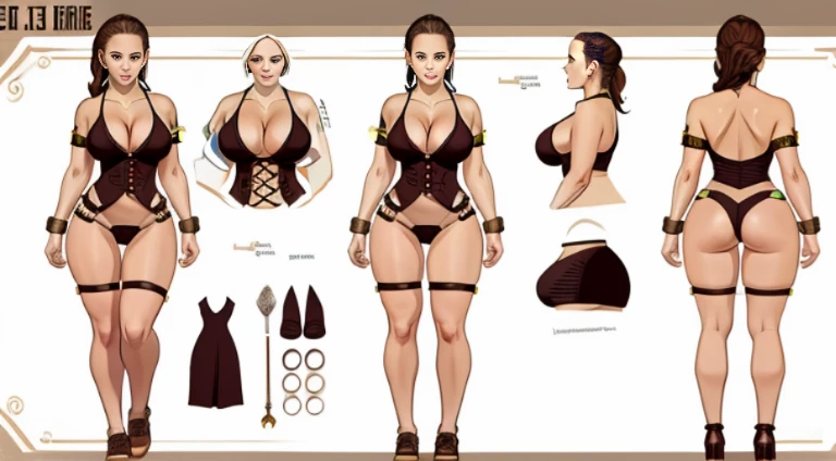 Gianna Michaels, Female original character reference sheet adoptable, Full body,