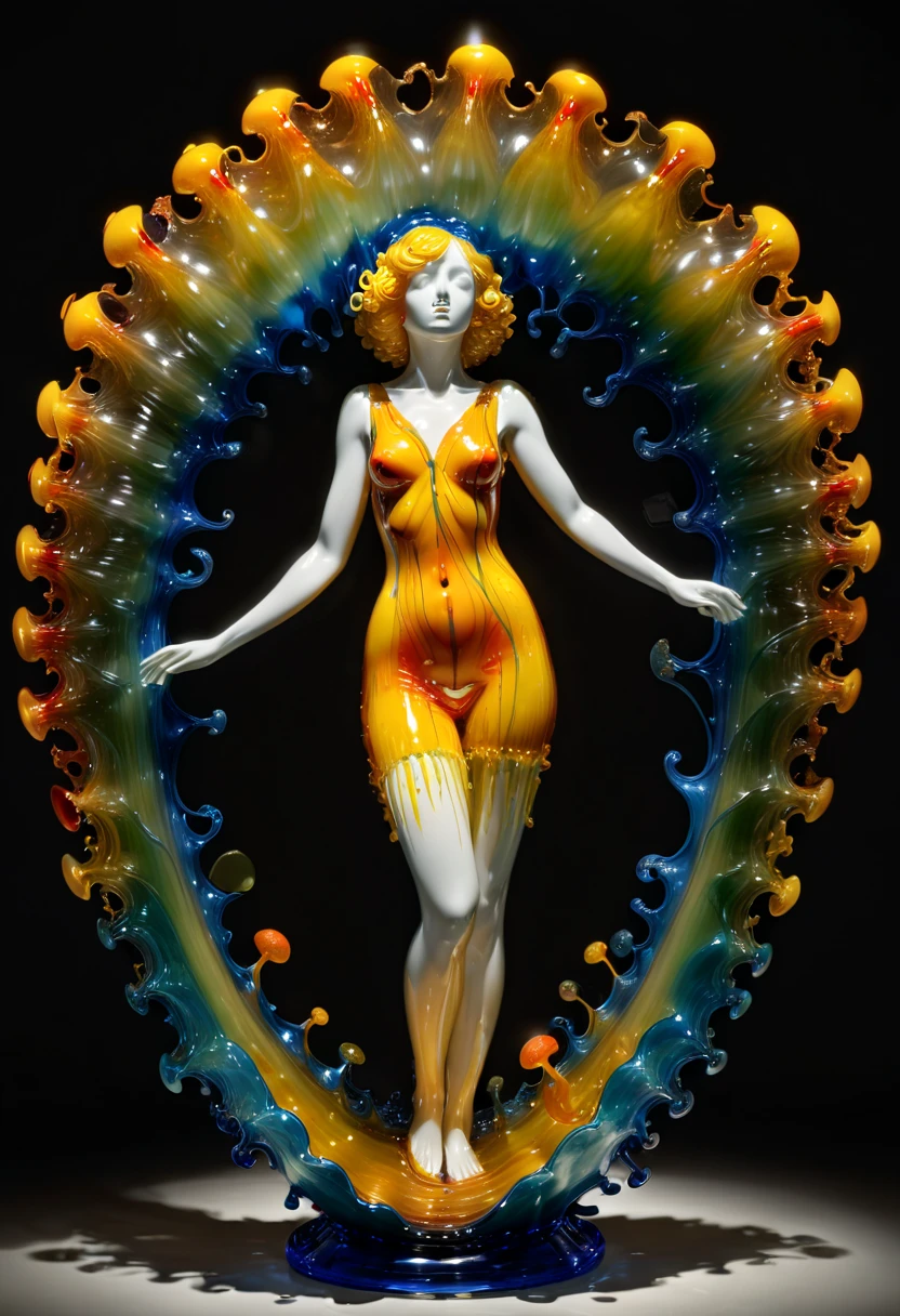 Art Deco era, girl, by Dale Chihuly, best quality, masterpiece, 8k