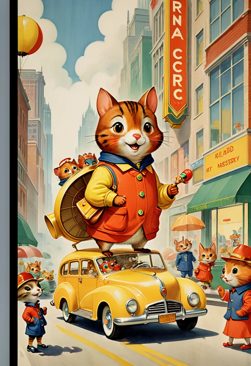 Art Deco era, by Richard Scarry, best quality, masterpiece, 8k
