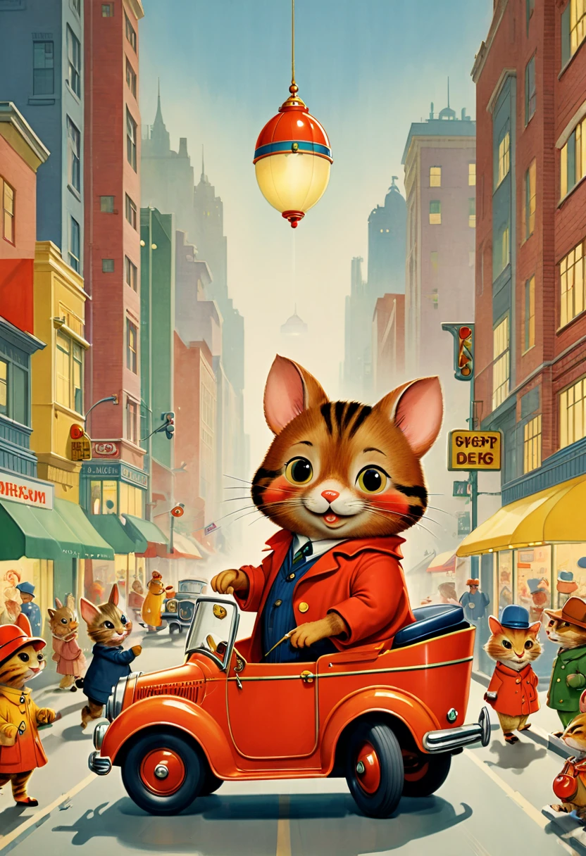 Art Deco era, by Richard Scarry, best quality, masterpiece, 8k