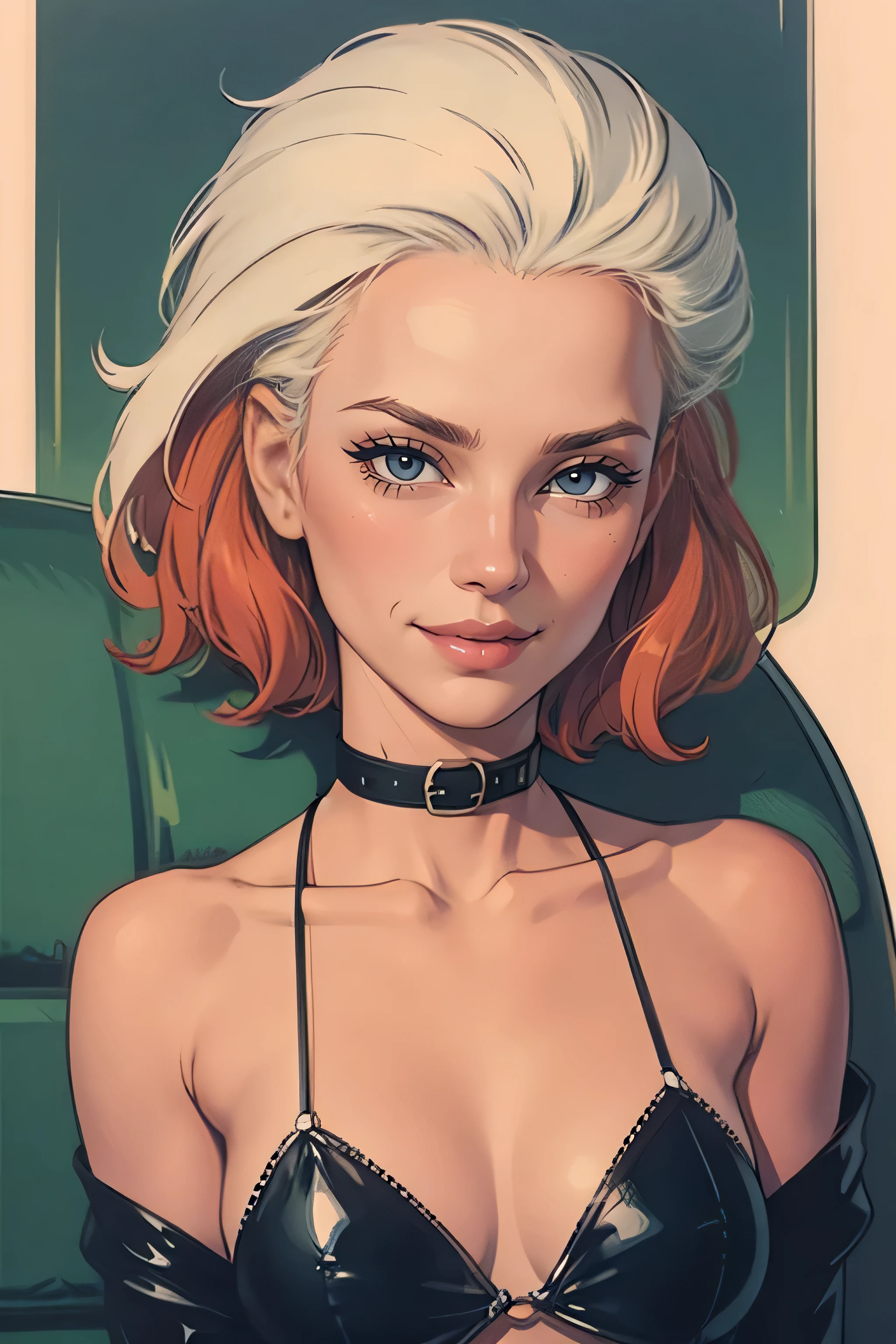 A girl with a collar