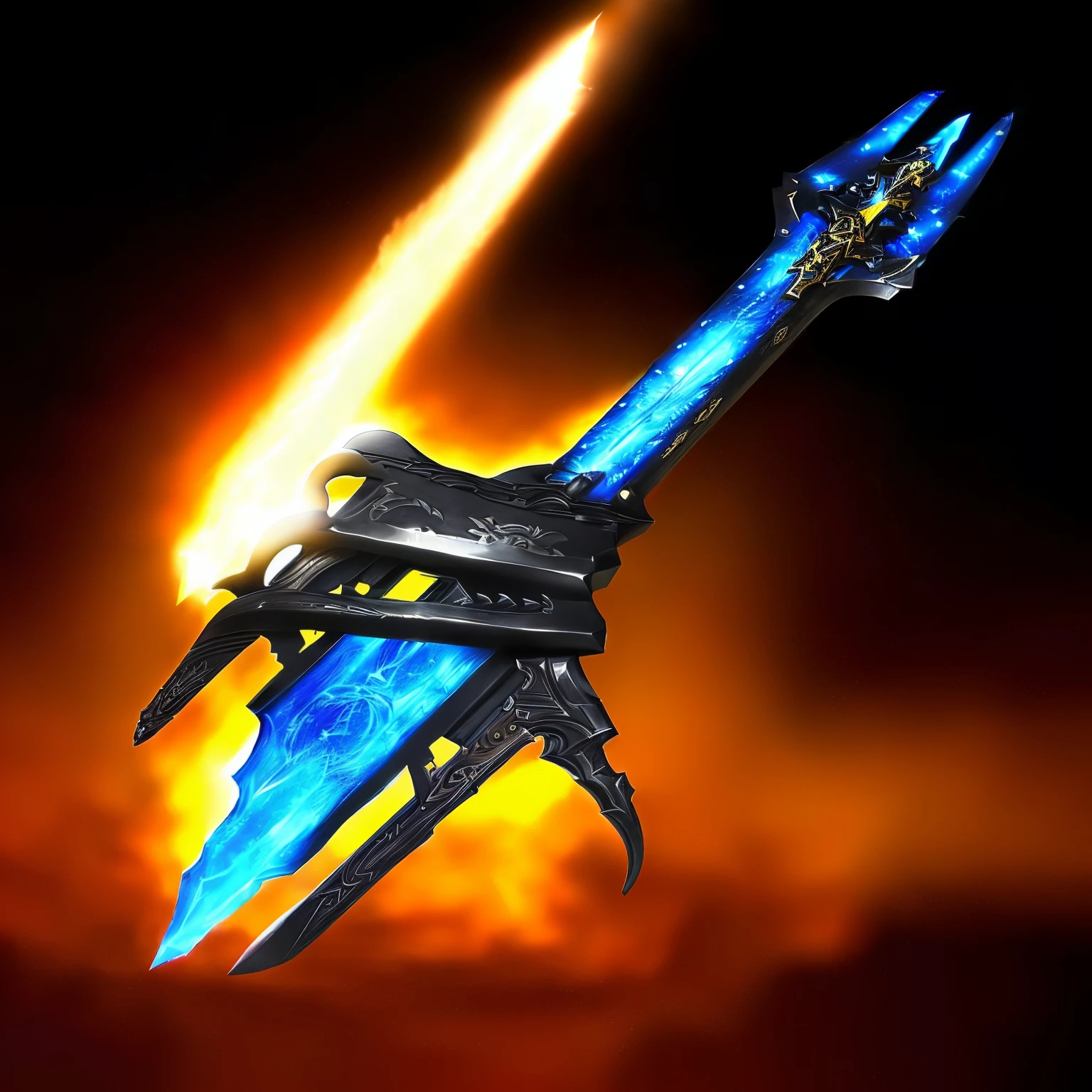 um close de uma faca enrolada em uma pele de cobra, arma de guerra, arma de fantasia, Dark Sword in Ares' hand, intricate fantasy spear, science fiction sword, espada, espada de ferro preto, armored sword blade, O reprodutor sombrio, style of ghost blade, dwarven weapon, epic arma de fantasia art, arte de arma de nevasca de warcraft, espada grande