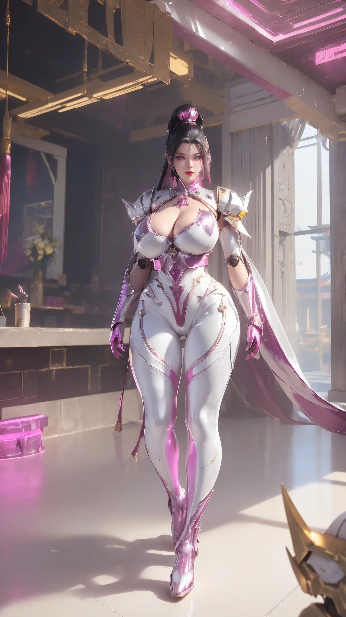 (HYPER-REALISTIC CHINESE MODEL:1.5), UPPER BODY,1GIRL,SOLO, (BEAUTY WHITE HAIR, PHOENIX GOLD HELM:1.1), ((HUGE FAKE BREASTS:1.5)), ((CLEAVAGE:1.5)), (MUSCLE ABS:1.3), ((MAGENTA SHINY FUTURISTIC MECHA ARMORED SEXY CROP TOP, BLACK MECHA SKINTIGHT LEGGINGS:1.5)), ((VOLUPTUOUS BODY SHAPE, WET SWEATY BREASTS:1.1)), (LOOKING AT VIEWER:1.5), (female focus:0.8), (HALLROOM OF FUTURISTIC SPACE STATION:1), (BRIGHT LIGHT WHITE_ROOM:1.3), HYPER TEXTURE, (4X MSAA), ((UNREAL ENGINE 5 RENDER)), PHYSICALLY-BASED RENDERING, ULTRA HIGHT DEFINITION, 16K, 1080P.