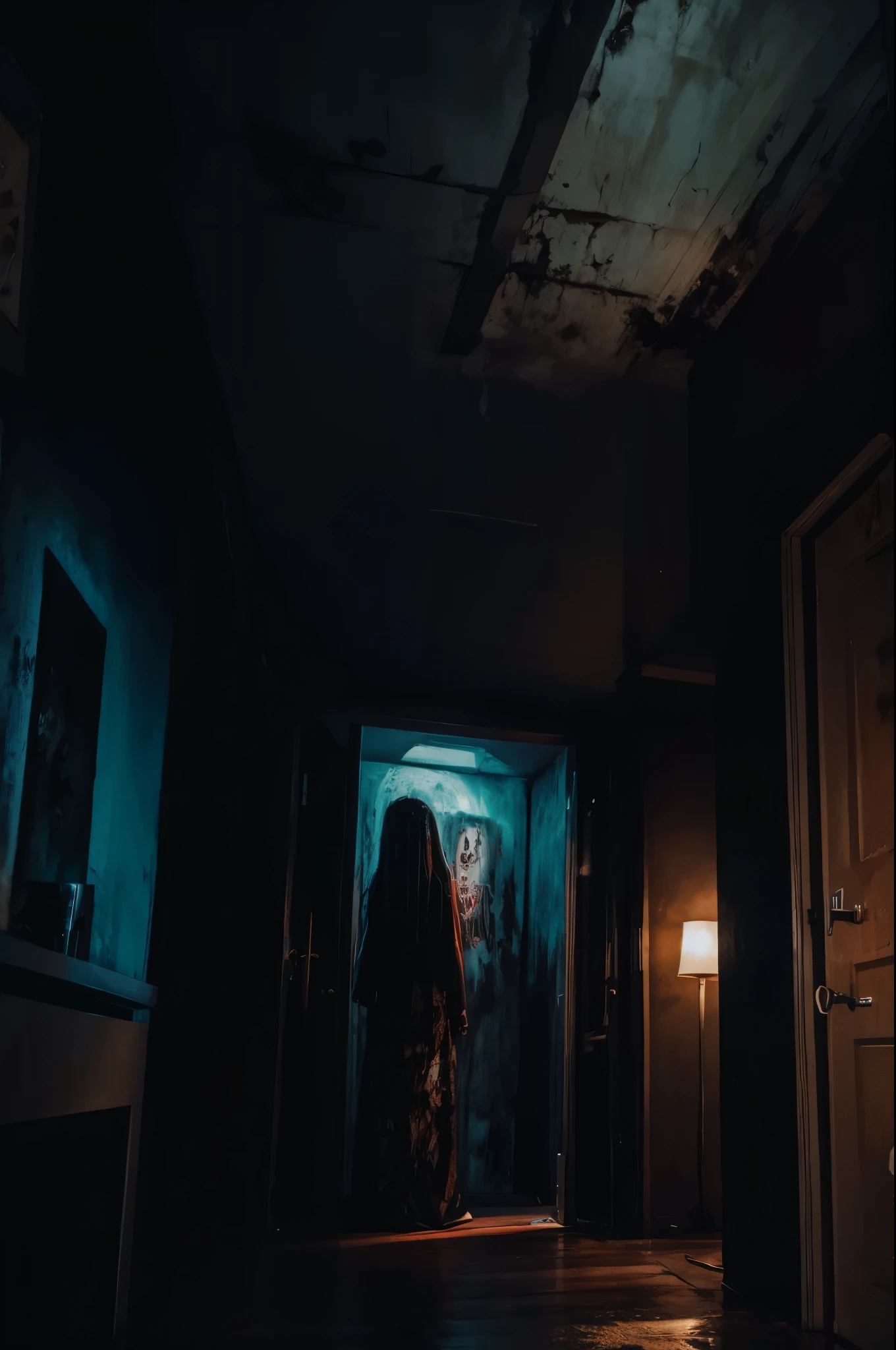 It was a ghost of the woman without a lower part of the body that appeared from darkness.
ghost scary late night creepy
frightening