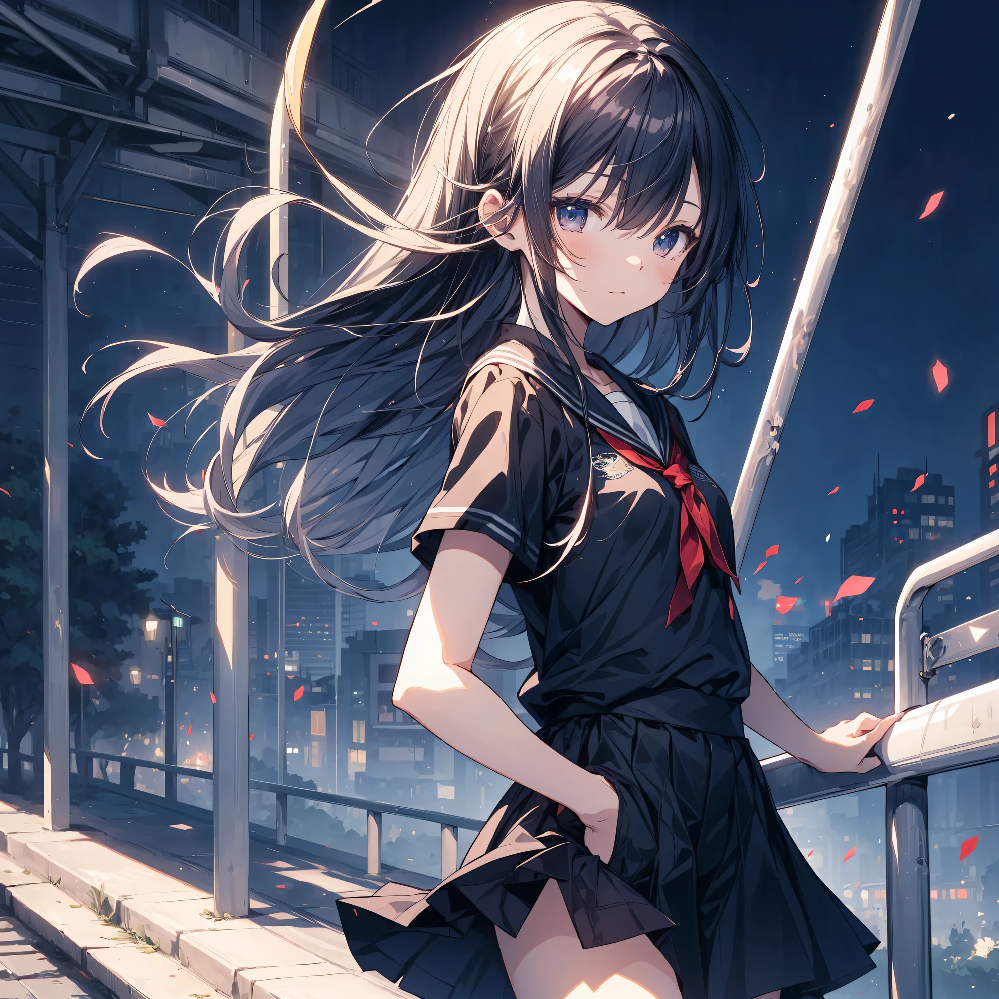 Super high quality by the art god, super detailed, High resolution,Fujiyama style, anime moe art style, best anime 8K konachan wallpaper, pixiv contest winner, perfect anatomy, break,(眠そうにalone学校へ行く女の子を描いてください. ),break, surreal high school girl, (alone,lolita, , 13 years old:1.3),All limbs, full finger,, androgynous charm, (very short hair), messy hair, flat chest, small ass, between legs, Small black eyes,beautiful and fine eyes, Well-proportioned iris and pupils, disgusted eyes, High resolutionの詳細な髪, wearing school uniform, (skirt), On the way to school. break,super dense skin, Best lighting by famous artists, 8K, figure,