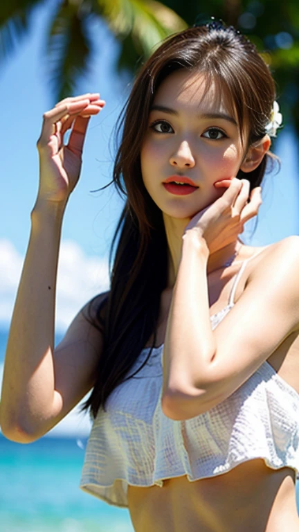 A beautiful girl The summer