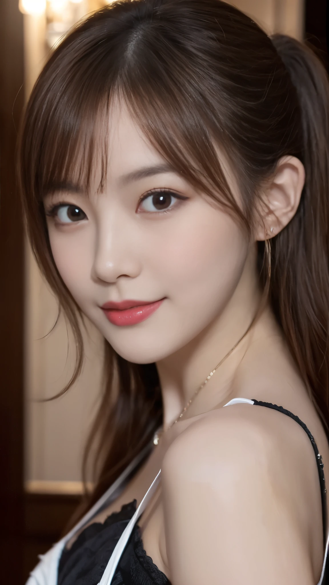beautiful japanese woman,Photos taken by a professional photographer,Fancy makeup with red eyeshadow,double eyelid,The best smile,Delicate brown hair with short cut and side waves,big ring earrings,elegant legs,Wearing black high heels,long and thin legs, white shirt and super miniskirt, long legs, standing during class, very beautiful slim legs, とても美しいlong and thin legs, sitting at desk, Business service, beautiful feet, good hips and long legs, beautiful feet, surreal high school girl, cleavage, sitting on a black box,