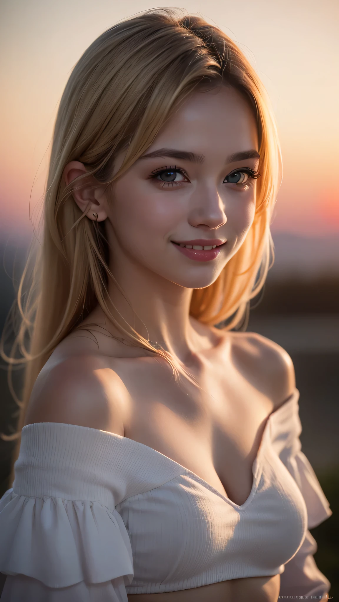 ((NSFW:1.3)), (highest quality, 4k, 8K, High resolution, masterpiece:1.2), Super detailed, (realistic, photorealistic, photo-realistic:1.37), (fine and beautiful eyes, beautiful detailed lips, highly detailed eyes and face:1.5), (environmental lighting:1.5), Physically based rendering, bright colors, (cowboy shot), (big breasts, super big , super extra big breasts:1.5), (abnormally huge enormous breasts),nude, (natural smile:1.5), (blonde and green hair color, hair blowing in the wind, shiny hair, shiny skin), (garden, blurred background:1.37), (incline one's head to the side:1.5),