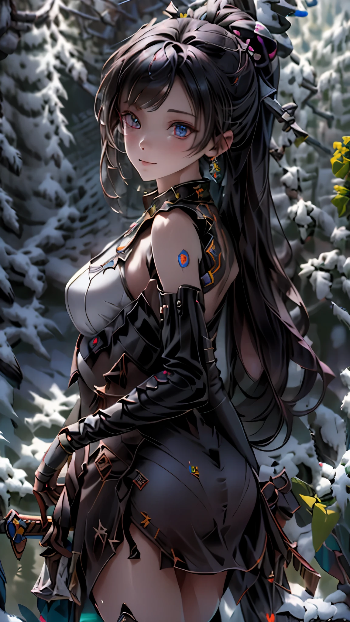 ((highest quality)), ((masterpiece)), (detailed:1.4), 。.。.。.3D, beautiful cyberpunk woman image,nffsw(high dynamic range),ray tracing,NVIDIA RTX,super resolution,unreal 5,Scattered beneath the surface,PBR texturing,post processing,anisotropic filtering,Depth of bounds written,maximum clarity and sharpness,multilayer texture,Albedo and specular maps,surface shading,Accurate simulation of light-matter interactions,perfect proportions,octane rendering,two-tone lighting,wide aperture,Low ISO、White balance、Rule of thirds、8K students、((Holding a sword in your hand))(((Look back and look back)))