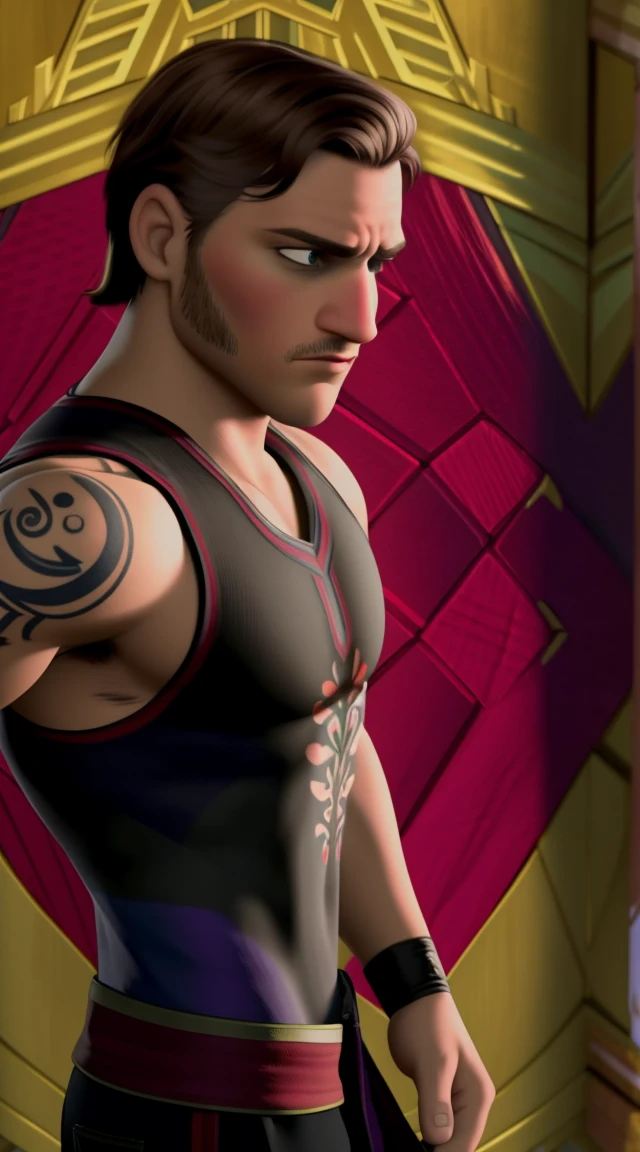 da tatuagem, muito bonito, assassino, homem bonito, Betrayal, raiva, fundo escuro, 8k, dynamic wallpaper, muito delicado, muito denso  