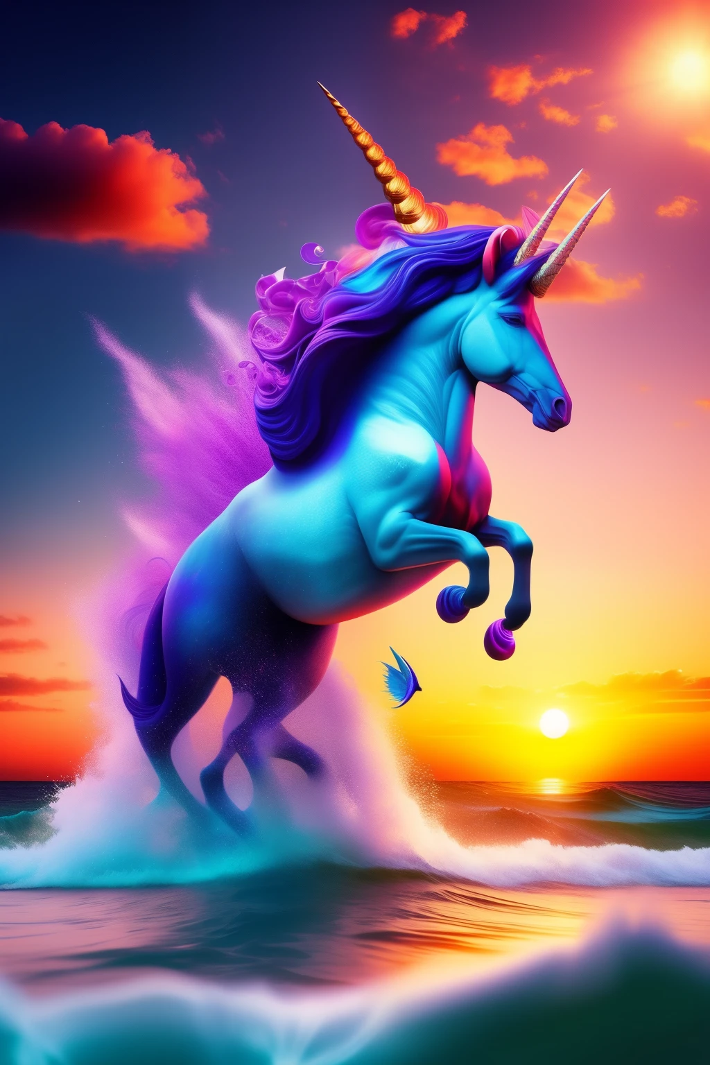 Create an awe-inspiring image, a vibrant masterpiece, an Instagram post that captivates the eye in the highest resolution - 8k. Let your imagination run wild as you conjure up a scene that is both creative and thought-provoking.
Perhaps you'll imagine a majestic unicorn with iridescent scales, its mane cascading in the wind against a backdrop of a setting sun. Or maybe you'll picture a surreal underwater scene, with schools of glittering fish and towering coral formations.
Whatever you choose, put careful thought into every detail - the intricacies of the unicorn's horn, the