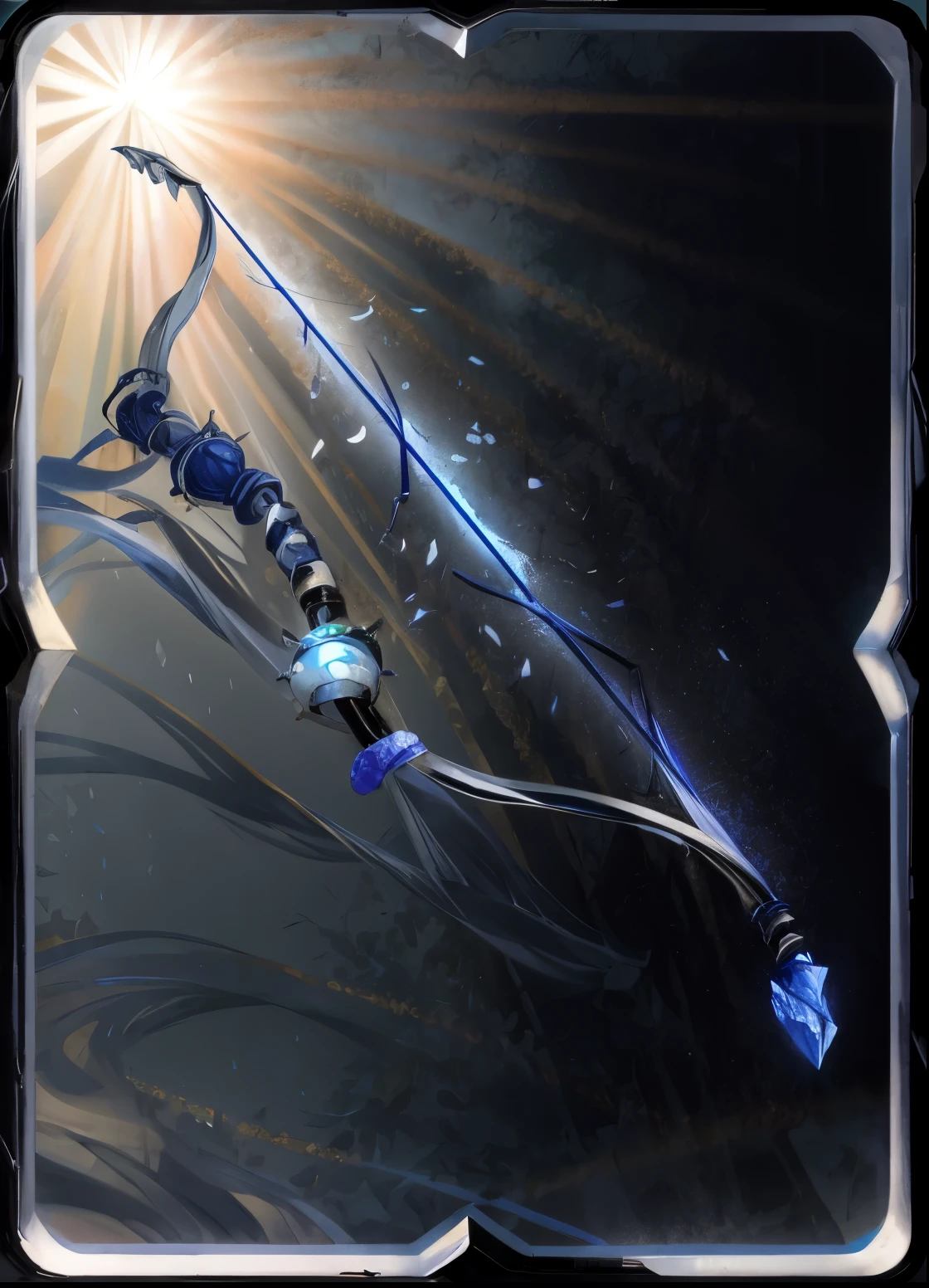 A large, silver bow, xuanhuan, anime.