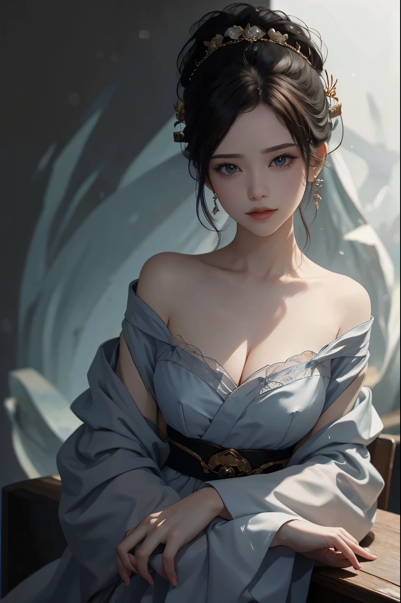 Masterpiece, Best quality, Masterpiece,Best quality,offcial art,Extremely detailed Cg Unity 8K wallpaper, Night, stars, against backlight at dusk, Realistic, Photo, Real, landscape/scenery, Huge_filesize, the wallpaper, A MILF, Long hair, Purple hair, curly_Hair, Makeup , Light smile, Blue eyes, Medium breasts, Japanese_clothes, Obi, hair-bun, double bun hair, Earrings, jewelry, pendant, Black choker , wariza/W-sitting, Sit on the, Lying ,