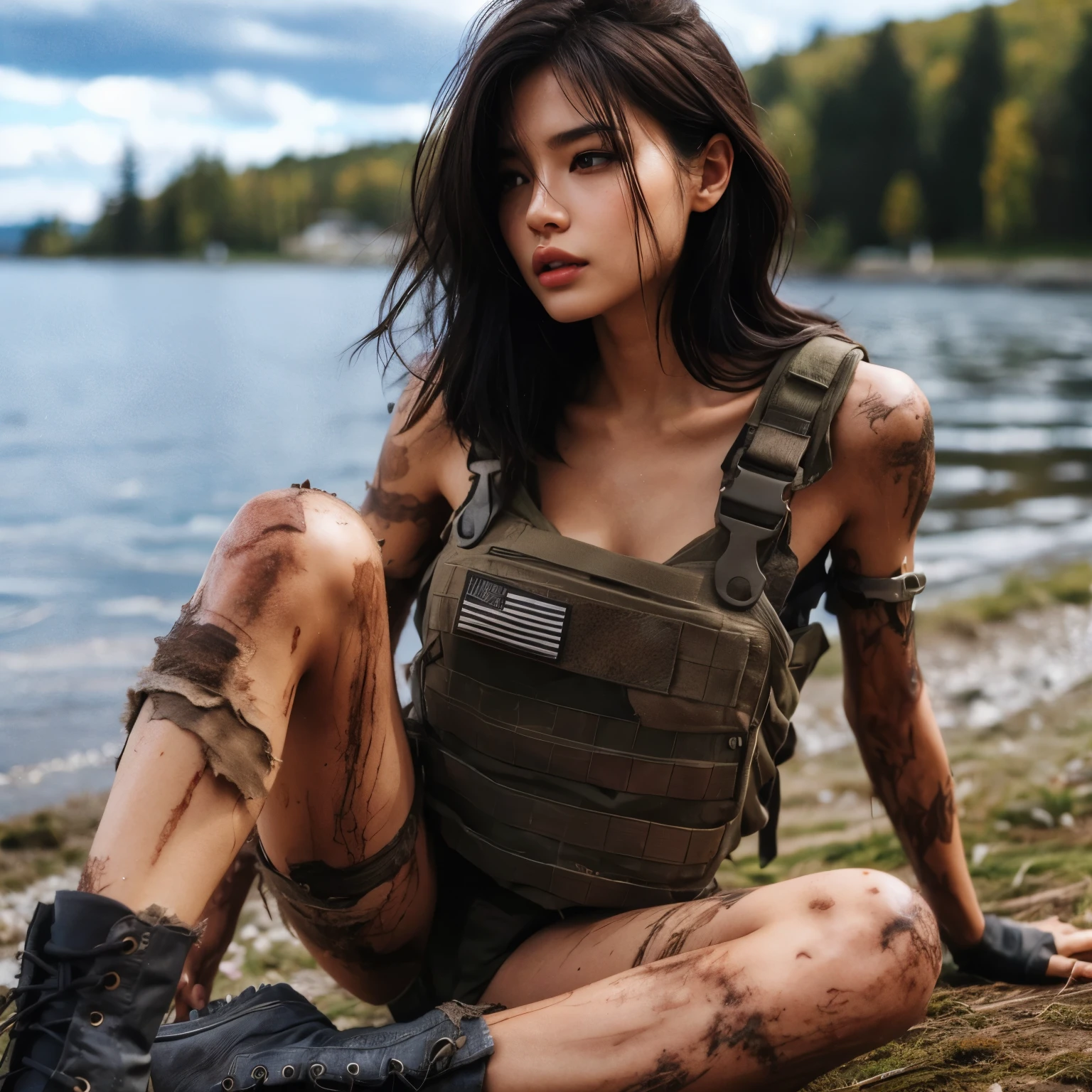 photorealistic、realistic skin texture、scratch