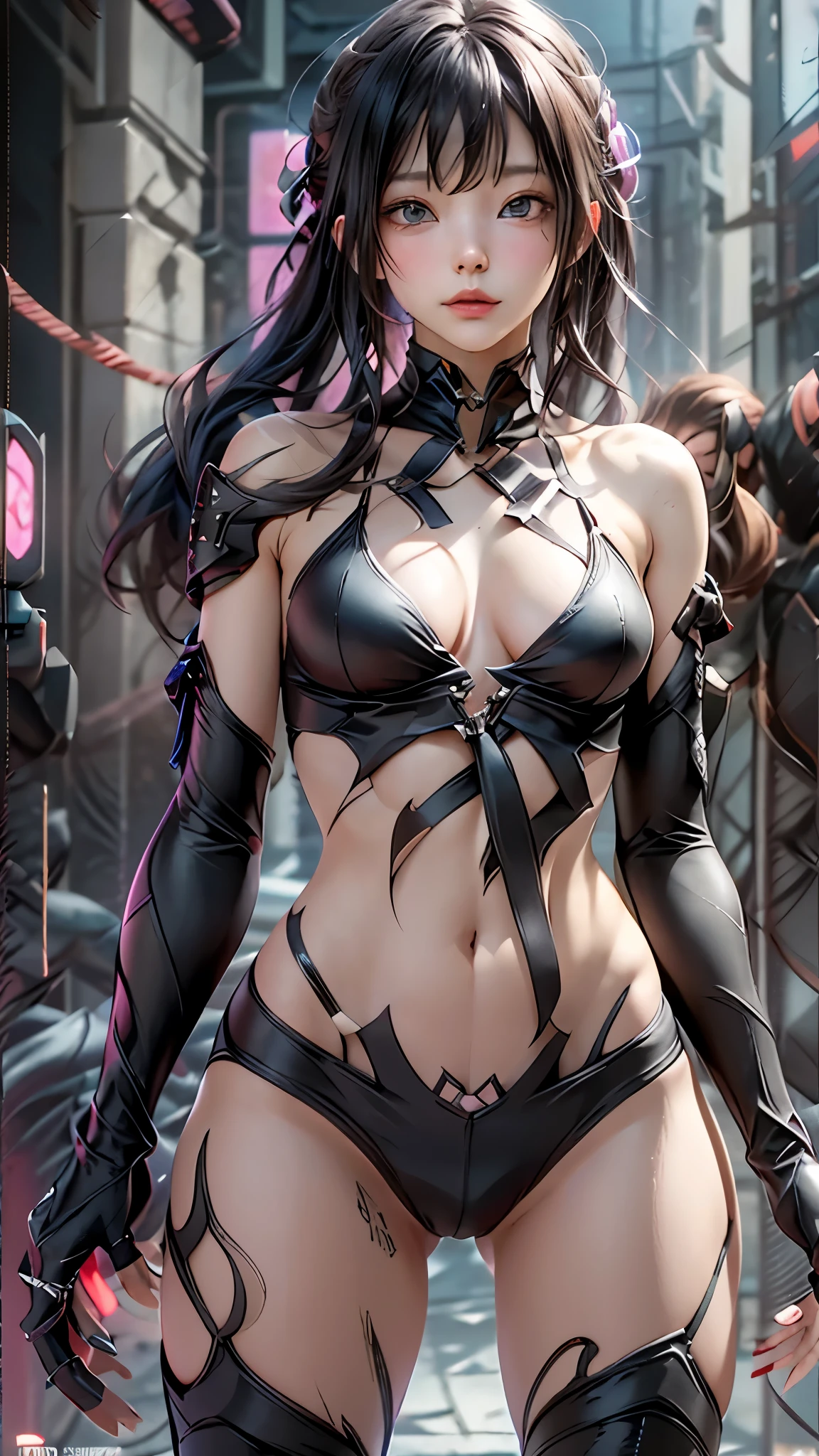 ((highest quality)), ((masterpiece)), (detailed:1.4), 。.。.。.3D, beautiful cyberpunk woman image,nffsw(high dynamic range),ray tracing,NVIDIA RTX,super resolution,unreal 5,Scattered beneath the surface,PBR texturing,post processing,anisotropic filtering,Depth of bounds written,maximum clarity and sharpness,multilayer texture,Albedo and specular maps,surface shading,Accurate simulation of light-matter interactions,perfect proportions,octane rendering,two-tone lighting,wide aperture,Low ISO、White balance、Rule of thirds、8K students、((Holding a sword in your hand))
