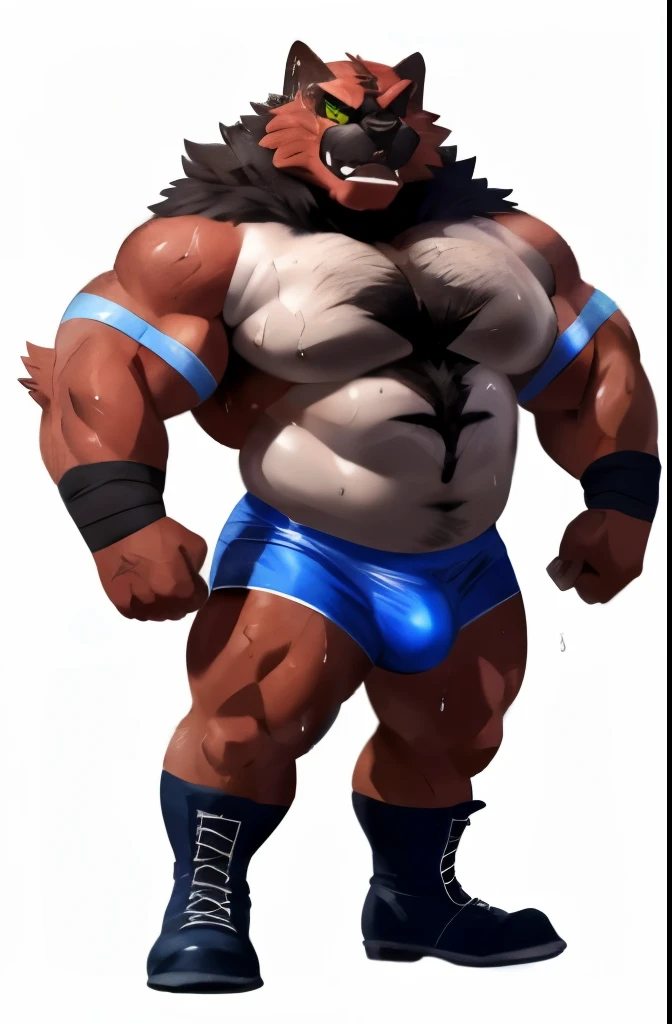 slim:1 incineroar. 4k, high resolution, best quality, posted on e621, solo, anthro body, older male, male, mane, adult, very masculine, big fat, musclechub, (athletic, well defined muscles), correct anatomy, (white background, no background:1.2), (by wfa:1.2), (by hyaku, by taran fiddler, by haps), (bare torso:1.1), (wrestling underwear, bulge:1.0, wrestling, boots), (detailed eyes:1.2, black pupil), sexy, (cel shaded:1.2), (sweat:1.5), visible breath, cartoony shading, (watercolors:1.2), strong shadows, confident, proud, , (vascular, veins:1.1), full body, dynamic pose