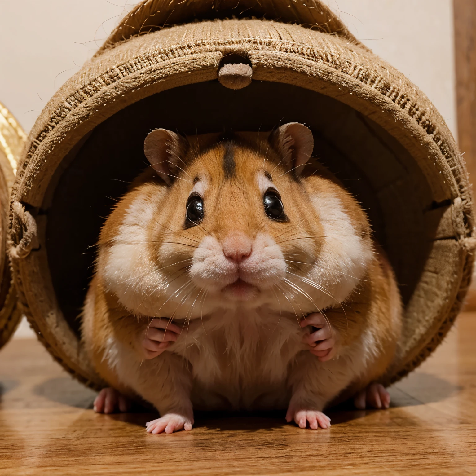 Hamster gordinho marrom e bochechudo