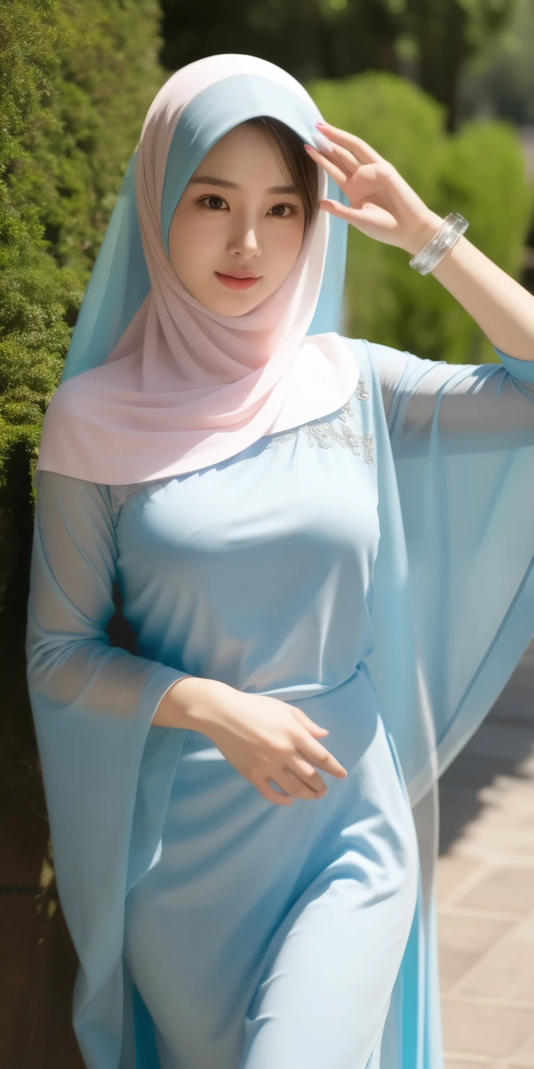 (best quality,4k,8k,highres,masterpiece:1.2),ultra-detailed,eyes detailed, face bright, face glow,(realistic,photorealistic,photo-realistic:1.37),ats old girl, thin lips, small lips, beautiful sma lips), big breasts, open t-shirt nude, Pasmina hijab abaya,blue hijab pasmina,asian korean beautiful girl girl,book,style SEX 18+ (fullnude:1.5),book arabic,erotic Asian korean Hijab