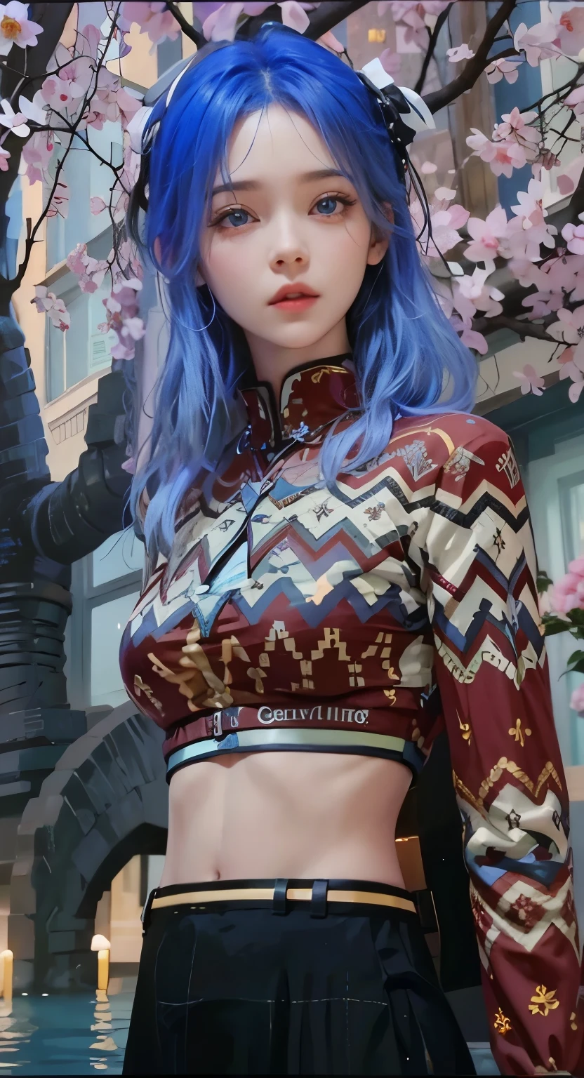 Girl, blue hair, blue eyes
