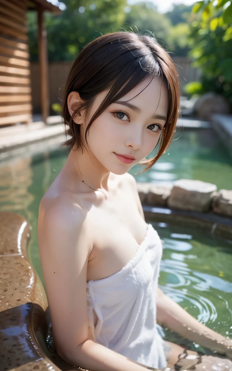 High resolution、In 8K、hot spring、((vapor))、((vapor))、
One beautiful young woman、
(Soft Saturation:1.3)、(Fair skin:1.2)、
(Very Detailed Background、Detailed Background)、Bokeh Depth of Field、
break,Smiling girl portrait。When viewed from the front、The composition is symmetrical。
Looking straight at you with serious eyes、break,((Black Hair)),
(naked),（Taking a bath）Mid-breasted、
Strong light、Front light、
(Ten generations:1.3)、(Cowboy Shot:1.2)、Breaking the frontal angle、

「Hot spring in the deep forest。Silence spreads all around、Lots of trees々Swaying in the Wind。Poor visibility due to a lot of vapor、Hot spring water gushes quietly onto the surface..、Warmth that envelops the whole body。Slowly soak in hot water、Feel the comfort of hot springs、take a deep breath。The breeze and birdsong rings in your ears、Surrounded by the sounds of nature、relax。Without thinking、hot springの恵みに身を任せる、Heal the mind and body.。」
Wakame seaweed、Wakame seaweed、Wakame seaweed、Wakame seaweed、Wakame seaweed、Wakame seaweed、Wakame seaweed、