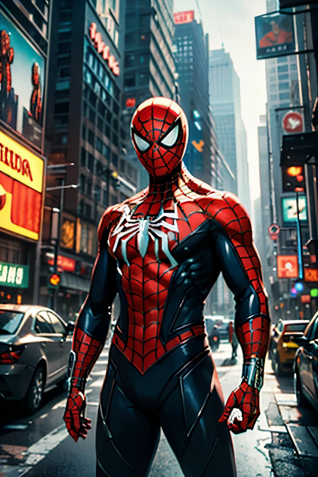 Get ready to witness the merging of the worlds of Spider-Man and Cyberpunk in one breathtaking image. Nesta obra-prima visual em 8K, You will be transported to a futuristic and dystopian environment, where the iconic Marvel hero gets a new look.
O Homem-Aranha surge em uma paisagem urbana imponente, dominated by gigantic skyscrapers and holographic advertisements that shine brightly. The neon lights reflect off his cybernetic armor, creating a striking contrast between the hero's characteristic red and blue and the oppressive darkness of the environment.
Seu traje, remodelado para se adequar ao estilo Cyberpunk, features metallic details and futuristic lines, combining functionality and futuristic aesthetics. The advanced fabric, adornado com circuitos luminosos, it seems to pulsate with electronic energy as Spider-Man prepares to face the challenges of this chaotic world.
The surrounding city is full of characteristic elements of the Cyberpunk style, como carros voadores, cyber implants, Drones and robots, Adding a unique and technological atmosphere to the image. The contrast between the grandeur of the buildings and the presence of Spider-Man in the midst of this dystopian landscape conveys a sense of solitary heroism and resilience against adversity.
A qualidade impressionante em 8K permite que cada detalhe seja visualizado com clareza e realismo, from the intricate webs cast by Spider-Man to every reflection and texture in the futuristic environment.
Get ready to marvel at this epic junction between the Spider-Man universe and the Cyberpunk aesthetic, in an image that will captivate your imagination and transport you to a world where action, a tecnologia e a aventura se unem em perfeita harmonia.