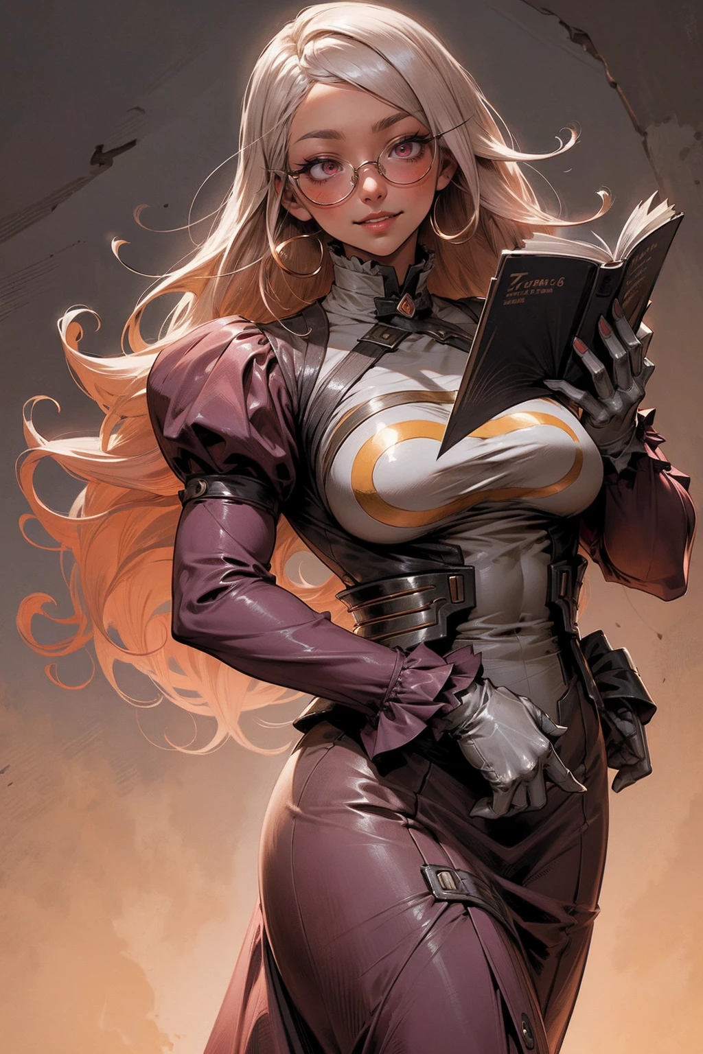 Anime girl tuxedo with curly rose gold hair and round gold glasses, rose gold eyes. Guviz style art, attractive detailed art style, Charlie Bowater Style, 1 7 - year - old cute anime girl, detailed manga style, detailed anime character art, germ of art. High detail, stunning manga art style. Rose dress. (pink dress) . Wearing rose gold Victorian clothing. Dancing, walking, drinking, reading, writing, lying, standing, on your back, dynamic poses, smile, closed mouth. Different Pose.