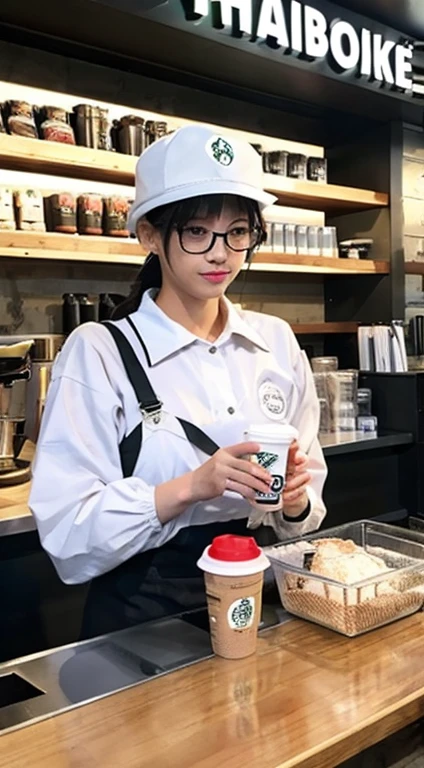 Rei Ayanami、working at starbucks