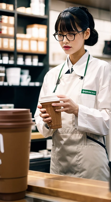 Rei Ayanami、working at starbucks