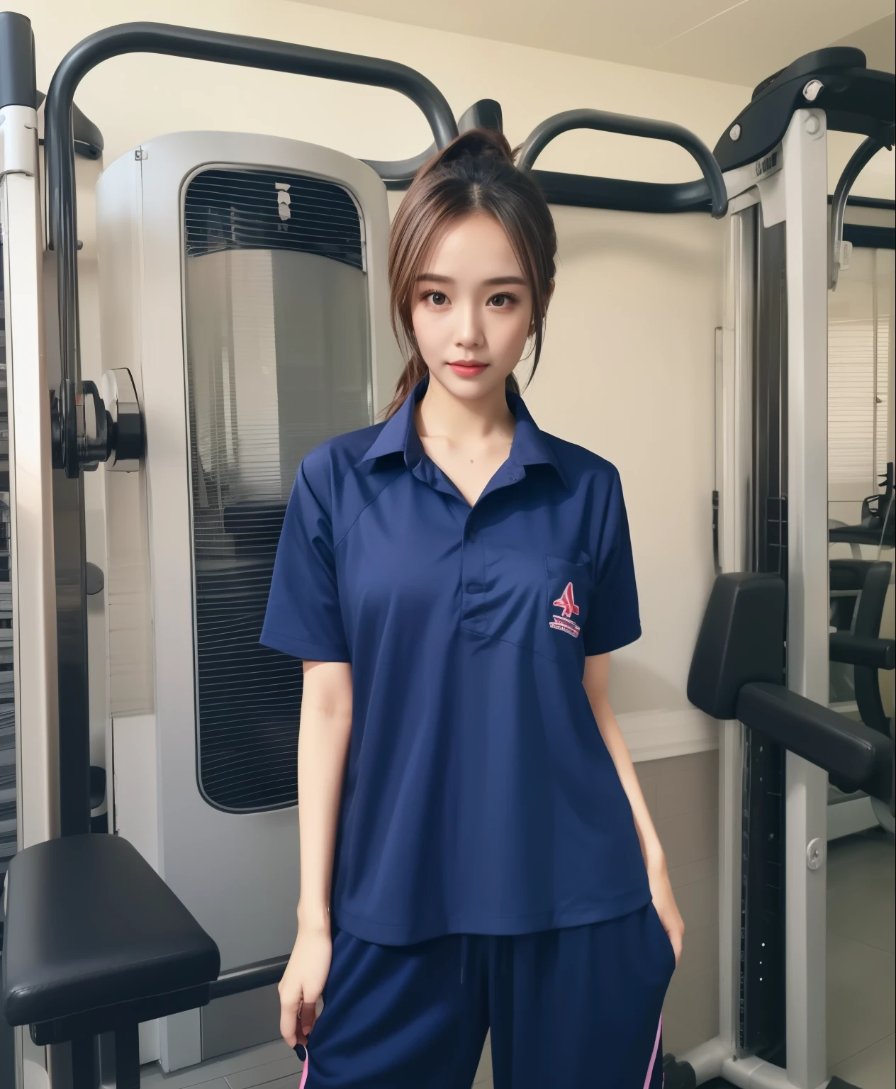 (best quality,10,10,height,Masterpiece:1.2),Special details,(realistic,ภาพrealistic,Realistic photos:1.37),1 Cute girl in the kitchen,shiny, ผิวshiny,only,smile softly,BDclothelue shirt:1.3)),short sleeve,shirt, กางเกงขาlong.,(navy_long_track pants:1.1), ((Kitchen Background)),Dynamic angle,excited,Face focus,dynamic poses,from behind,focus on ass,Masterpiece, best quality, ultra realistic, hyper detail, 8k resolution, raw photos, Sharp focus, ((Navy blue shirt:1.1)), short sleeve, เส้นทางlong, perfect body, 2 mature women, 18 years old, Cinema-grade lighting system,blue sweatpants,shirtผ้าออกกำลังกาย,correct anatomy,perfect body, correct body, Sharp face, correct bodyทางกายวิภาค, full body, realistic gestures, long-haired, realistic poses,Wear long shorts...........................,ช่วงขาlong,Good shape,carved girl, Slender figure, model, Good shape, beautiful body,blue sweatpants, two girls kissing