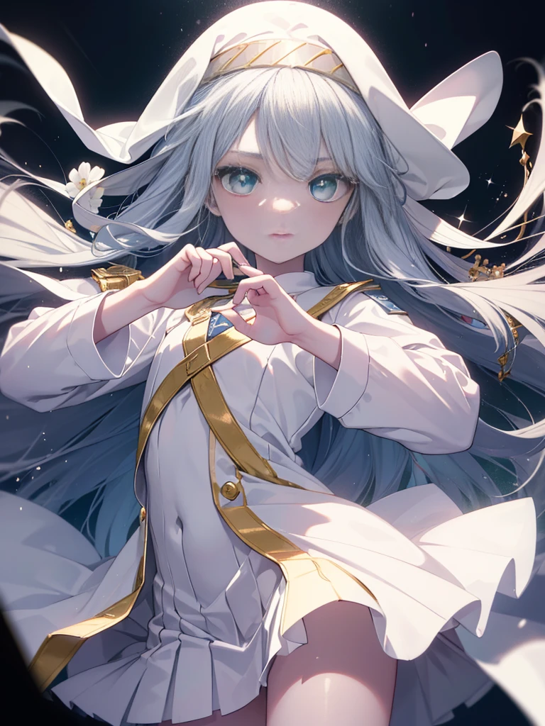index, index　A Certain Magical Index, (green eyes:1.5), silver hair, long hair, (flat chest:1.2),White headband,Upper body, whole body,Black sailor suit,White cardigan,Black pleated skirt,White pantyhose,black loafers,In town,Coming to school,(masterpiece:1.2), highest quality, High resolution, unity 8k wallpaper, (shape:0.8), (beautiful and detailed eyes:1.6), highly detailed face, highly detailed body,highly detailed hands,highly detailed fingers,Highly detailed feet,perfect lighting, Very detailed CG, (perfect hands, perfect ???????),
