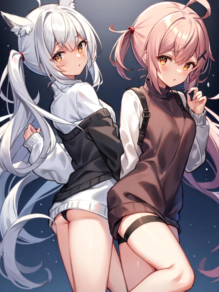 Kantai_hanami collection_(Kancolle) 1 chica ahoge alternativa_Ropa de disfraces_tirar gris_Pelo gris_pelo hasta los muslos_cinta no_bragas de una hora_dibujo_reto cola de caballo acanalada_short sweater ribbon_mechones de pelo simples_background single sweater sweater_tirar de los muslos twitter_Nombre de usuario blanco_fondo blanco_cinta amarilla_ojos, Manos perfectas, Dedos finos, erotically cute, Obra maestra, piel hermosa x4, dynamic lighting, sombras borrosas x2, Obra maestra, La mejor calidad, Altas Resoluciones, absurdos, Enfoque de, from the rear, desde abajo, Fisheye, bragas, Pantyshot, Falda ascendente, Vista desde abajo, mirando desde los pies, de abajo hacia arriba, de perfil