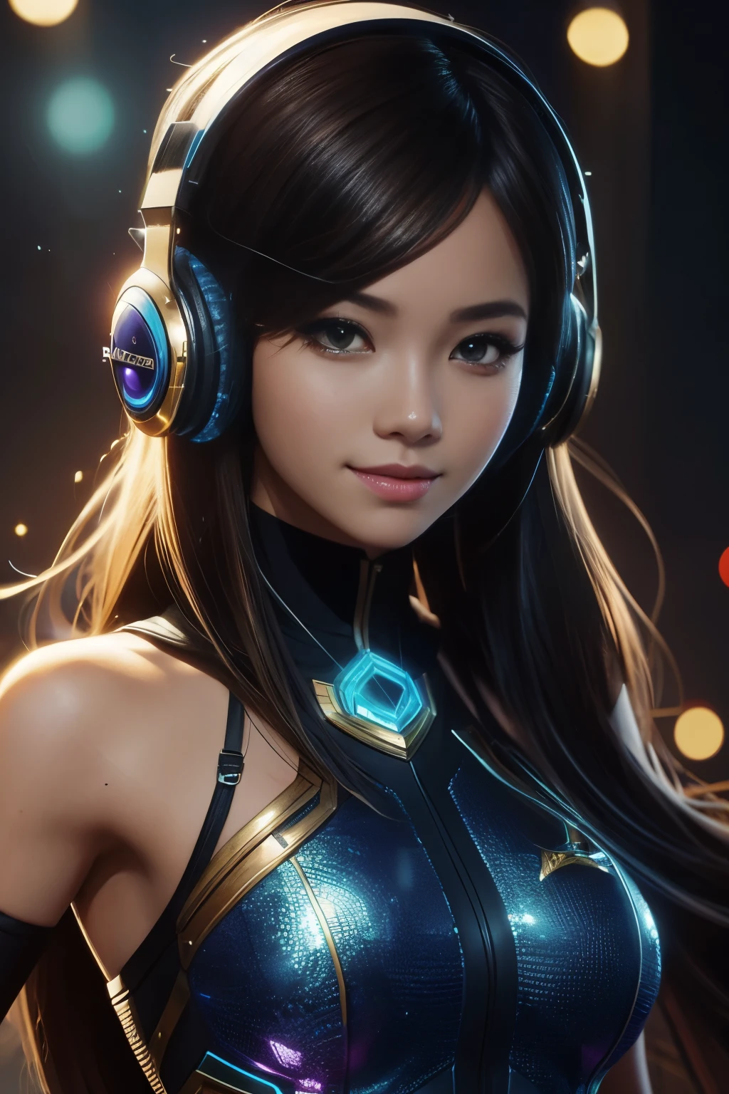 a close up of a girl with headphones on smiling, 8k artgerm bokeh, rossdraws global illumination, league of legends character, stanley artgerm lau, extremely detailed artgerm, style artgerm, ross tran style, ig model | artgerm, rossdraws cartoon vibrant, artgerm lau, trending artgerm