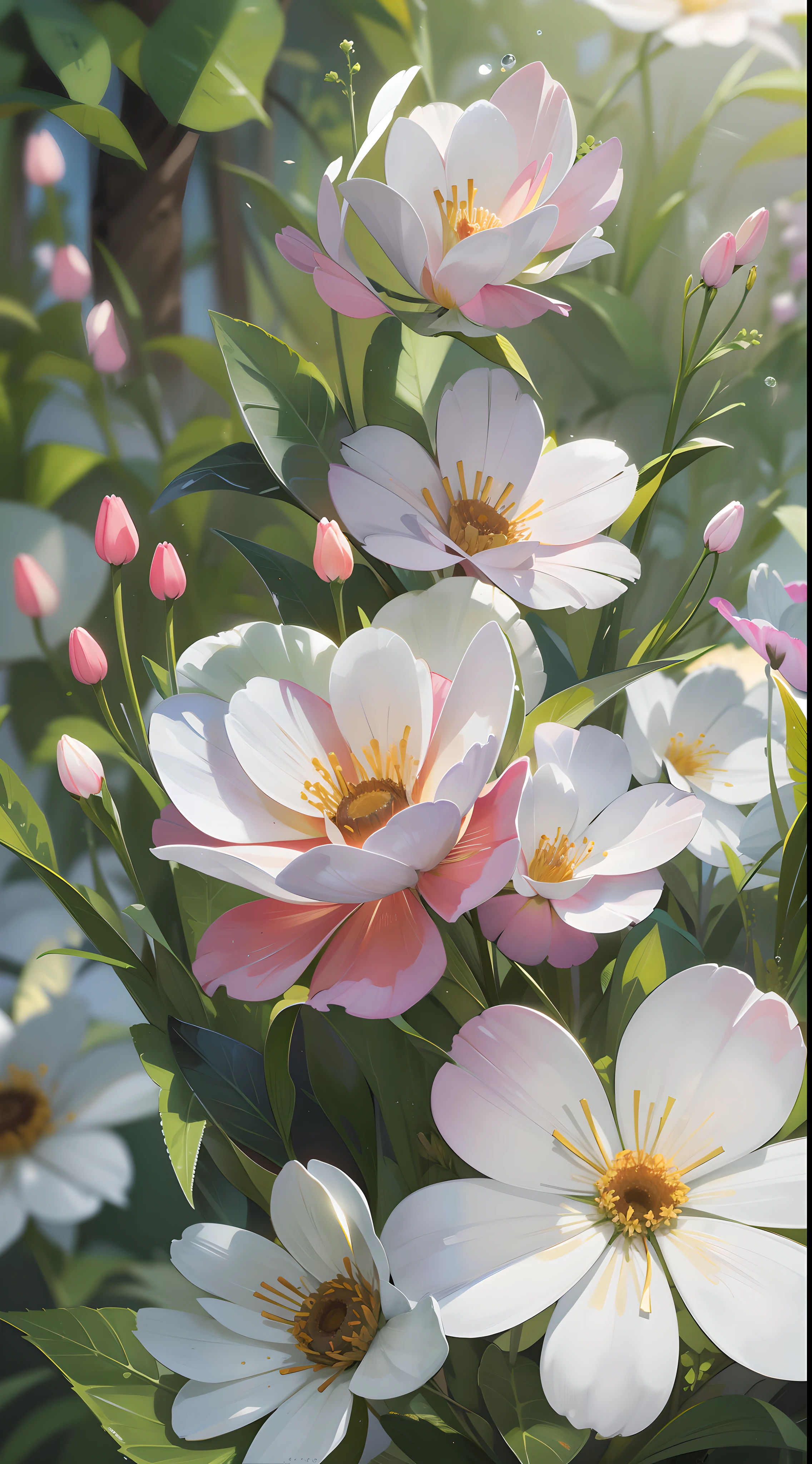 High quality high detail 8K ,beautiful ,Flower language ,beautiful poems,Art station renderings,super wide shot,high definition