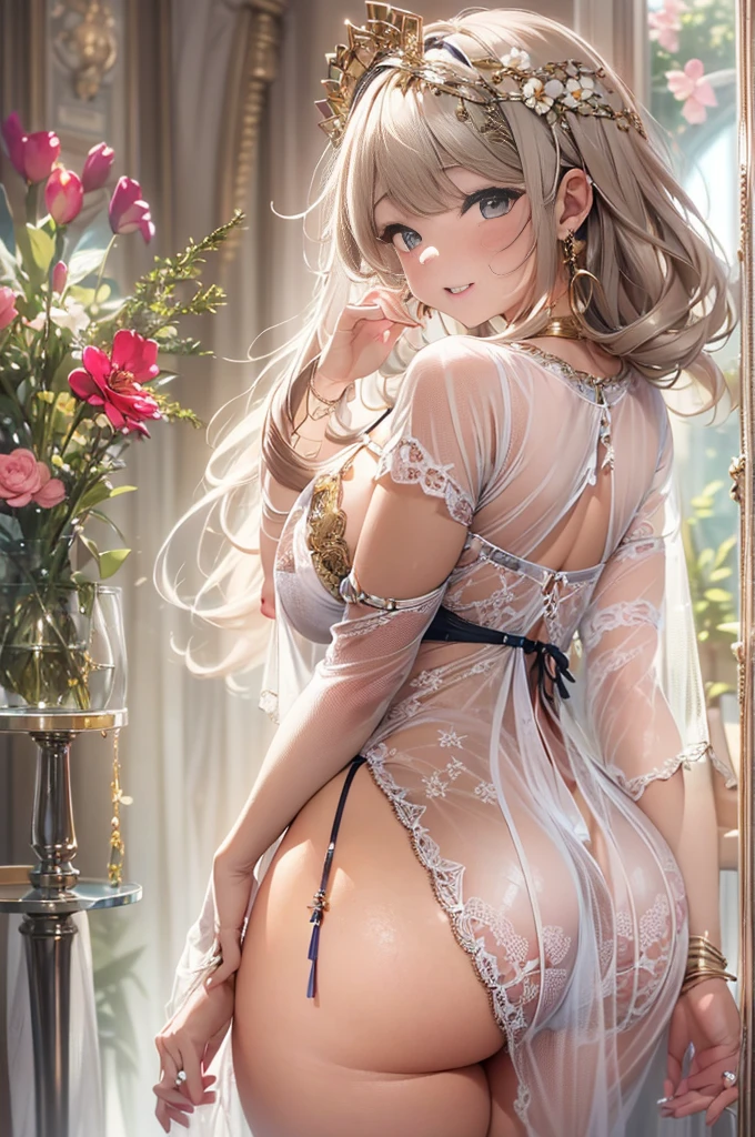 40-year-old mature woman、sensual curves、huge breasts、thighs、bubble、お尻のmasterpiece, 最high quality, Super detailed, full body shot, mature woman, 美しい mature woman, nightgown and underwear, enchanting smile, thick lips, Chubby lips, blush, looking at the viewer, provocative expression, beautiful hairstyle, cleavage, Plump、curvy hips、attractive face、naughty face、sexy lingerie 、an inviting gaze、Expression of emotions、Lewd underwear、erotic see-through lingerie set、Standing position、gorgeous accessories 、big breastsの女性, bare shoulders, golden hair, colored feather, metal ornaments, colored flowers, particle, light, (masterpiece, 最high quality, 最high quality, official art, beautiful and aesthetic:1.2), (1 girl:1.3), very detailed,(fractal art:1.1),(colorful:1.1)(flowers:1.3),most detailed,(zentangle:1.2), (dynamic pose), (abstract background:1.3), (shiny skin), (lots of colors :1.4), ,(earrings:1.4), (feather:1.4),masterpiece, 最high quality, Super detailed, 30~40 years, full body shot, mature woman, 美しい mature woman, nightgown and underwear, enchanting smile, thick lips, Chubby lips, blush, looking at the viewer, provocative expression, short hairstyle, cleavage, Plump、curvy hips、attractive face、naughty face、sexy lingerie 、an inviting gaze、Expression of emotions、Lewd underwear、erotic see-through lingerie set、Standing position、gorgeous accessories、various hairstyles,gold headband,plump breasts,convex buttocks,greek clothing,Tulle covers the breasts,perfectly proportioned, detailed clothing details,marble,god statue,cinematic lighting, film grain, Fuji color, contrast of light and dark, 8K, masterpiece, Super detailed, high detail, high quality, High resolution, 、(((erotic see-through lingerie set)))、gorgeous accessories、raise your butt, from below, (((NSFW:1.2)))、exposed chest、gasping face、Openwork decoration,(((see through dress)))、(((anatomically correct body))) , 最high quality, Super detailed, (((Lewd underwear)))、raise your butt, from below, (NSFW: 1.4)、exposed chest、(((gasping face)))、Openwork decoration,(((see through dress)))、(((R-18)))、Hakari、Whirlpool、thighs, big breasts, Are standing, cowboy shot, blush, 1 girl, (masterpiece:1.3), (High resolution), (8K), (very detailed), perfect face, Nice eyes and face, (((最high quality))), (Super detailed), detailed face and eyes, (alone), High resolution、beautiful eyes,(((sexy pose)))、(((big breasts)))、(((超High resolution)))、(((detailed description)))