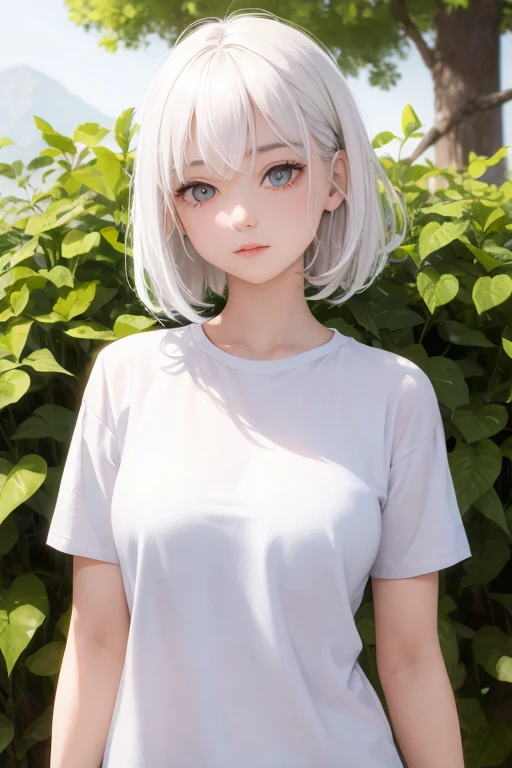 masterpiece,best quality,1 girl,Upper body,white hair,Bright Eyes,shirt,