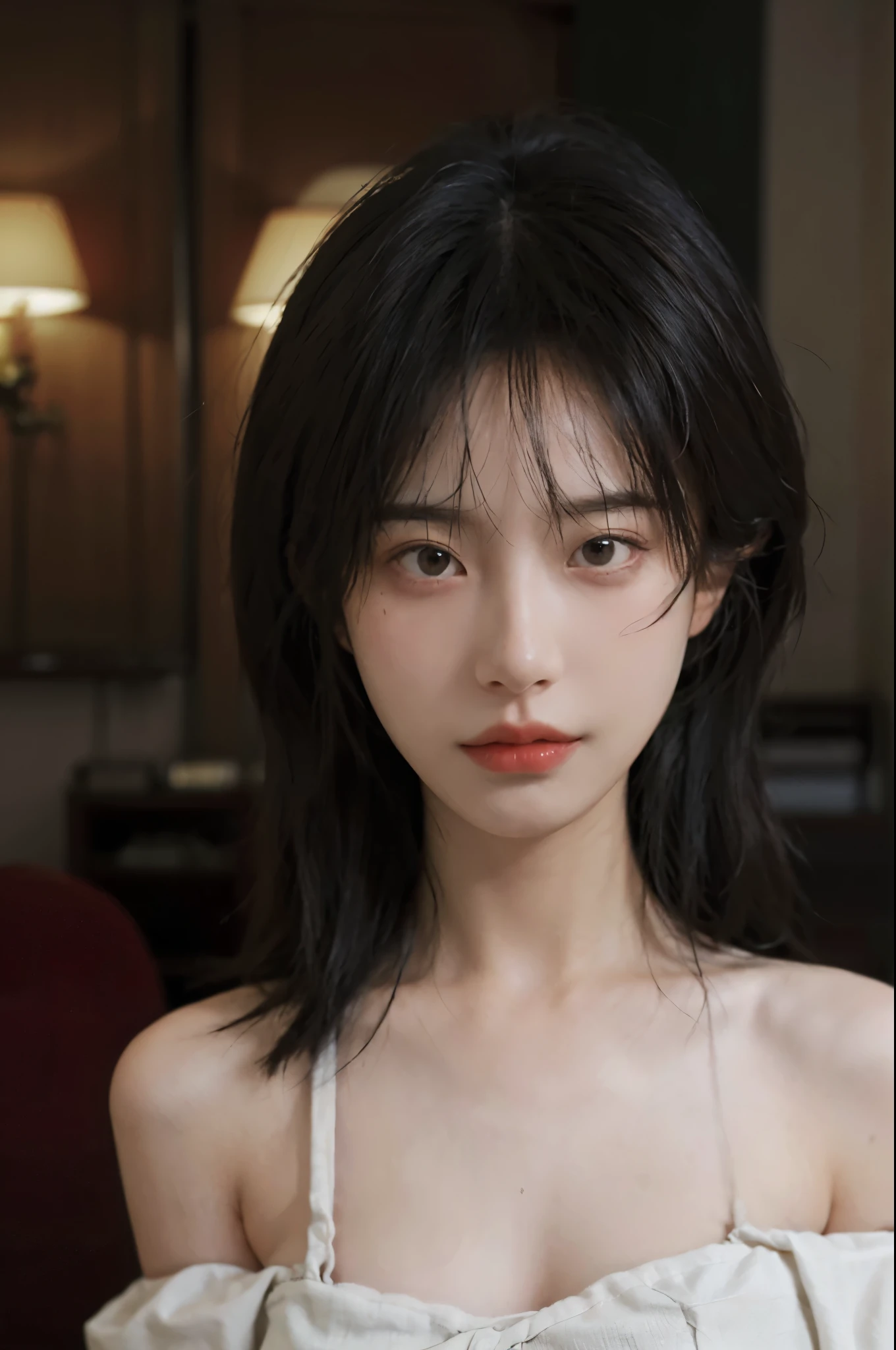 best quality, masterpiece, ultra high resolution, (lifelike:1.4), original photo, 1 girl, Off the shoulders
