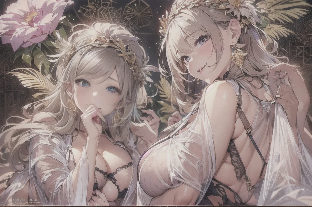 40-year-old mature woman、sensual curves、huge breasts、thighs、bubble、お尻のmasterpiece, 最high quality, Super detailed, full body shot, mature woman, 美しい mature woman, nightgown and underwear, enchanting smile, thick lips, Chubby lips, blush, looking at the viewer, provocative expression, beautiful hairstyle, cleavage, Plump、curvy hips、attractive face、naughty face、sexy lingerie 、an inviting gaze、Expression of emotions、Lewd underwear、erotic see-through lingerie set、Standing position、gorgeous accessories 、big breastsの女性, bare shoulders, golden hair, colored feather, metal ornaments, colored flowers, particle, light, (masterpiece, 最high quality, 最high quality, official art, beautiful and aesthetic:1.2), (1 girl:1.3), very detailed,(fractal art:1.1),(colorful:1.1)(flowers:1.3),most detailed,(zentangle:1.2), (dynamic pose), (abstract background:1.3), (shiny skin), (lots of colors :1.4), ,(earrings:1.4), (feather:1.4),masterpiece, 最high quality, Super detailed, 30~40 years, full body shot, mature woman, 美しい mature woman, nightgown and underwear, enchanting smile, thick lips, Chubby lips, blush, looking at the viewer, provocative expression, short hairstyle, cleavage, Plump、curvy hips、attractive face、naughty face、sexy lingerie 、an inviting gaze、Expression of emotions、Lewd underwear、erotic see-through lingerie set、Standing position、gorgeous accessories、various hairstyles,gold headband,plump breasts,convex buttocks,greek clothing,Tulle covers the breasts,perfectly proportioned, detailed clothing details,marble,god statue,cinematic lighting, film grain, Fuji color, contrast of light and dark, 8K, masterpiece, Super detailed, high detail, high quality, High resolution, 、(((erotic see-through lingerie set)))、gorgeous accessories、raise your butt, from below, (((NSFW:1.2)))、exposed chest、gasping face、Openwork decoration,(((see through dress)))、(((anatomically correct body))) , 最high quality, Super detailed, (((Lewd underwear)))、raise your butt, from below, (NSFW: 1.4)、exposed chest、(((gasping face)))、Openwork decoration,(((see through dress)))、(((R-18)))、Hakari、Whirlpool、thighs, big breasts, Are standing, cowboy shot, blush, 1 girl, (masterpiece:1.3), (High resolution), (8K), (very detailed), perfect face, Nice eyes and face, (((最high quality))), (Super detailed), detailed face and eyes, (alone), High resolution、beautiful eyes,(((sexy pose)))、(((big breasts)))、(((超High resolution)))、(((detailed description)))