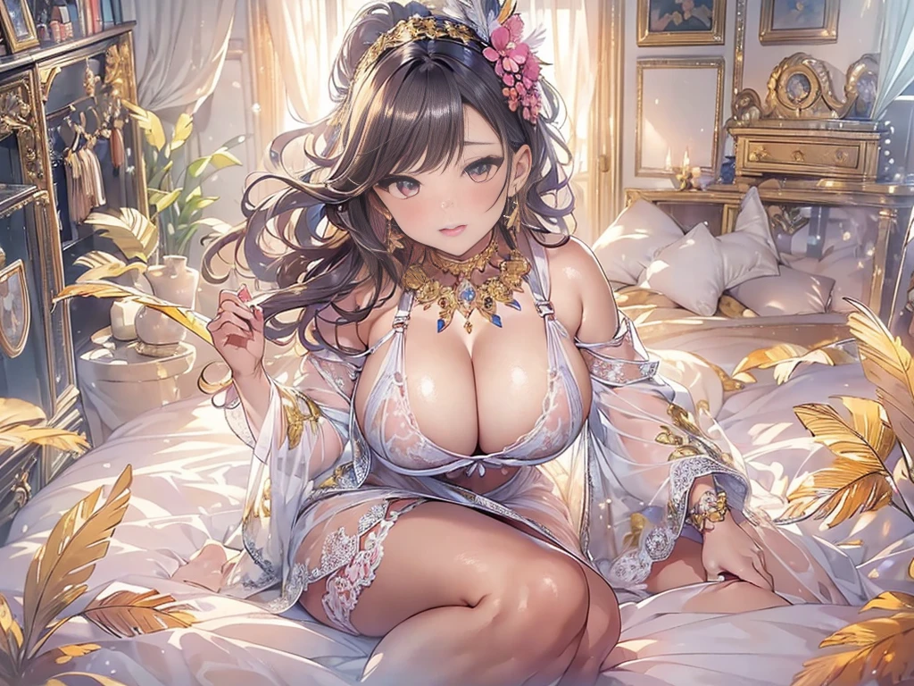 40-year-old mature woman、sensual curves、huge breasts、thighs、bubble、お尻のmasterpiece, 最high quality, Super detailed, full body shot, mature woman, 美しい mature woman, nightgown and underwear, enchanting smile, thick lips, Chubby lips, blush, looking at the viewer, provocative expression, beautiful hairstyle, cleavage, Plump、curvy hips、attractive face、naughty face、sexy lingerie 、an inviting gaze、Expression of emotions、Lewd underwear、erotic see-through lingerie set、Standing position、gorgeous accessories 、big breastsの女性, bare shoulders, golden hair, colored feather, metal ornaments, colored flowers, particle, light, (masterpiece, 最high quality, 最high quality, official art, beautiful and aesthetic:1.2), (1 girl:1.3), very detailed,(fractal art:1.1),(colorful:1.1)(flowers:1.3),most detailed,(zentangle:1.2), (dynamic pose), (abstract background:1.3), (shiny skin), (lots of colors :1.4), ,(earrings:1.4), (feather:1.4),masterpiece, 最high quality, Super detailed, 30~40 years, full body shot, mature woman, 美しい mature woman, nightgown and underwear, enchanting smile, thick lips, Chubby lips, blush, looking at the viewer, provocative expression, short hairstyle, cleavage, Plump、curvy hips、attractive face、naughty face、sexy lingerie 、an inviting gaze、Expression of emotions、Lewd underwear、erotic see-through lingerie set、Standing position、gorgeous accessories、various hairstyles,gold headband,plump breasts,convex buttocks,greek clothing,Tulle covers the breasts,perfectly proportioned, detailed clothing details,marble,god statue,cinematic lighting, film grain, Fuji color, contrast of light and dark, 8K, masterpiece, Super detailed, high detail, high quality, High resolution, 、(((erotic see-through lingerie set)))、gorgeous accessories、raise your butt, from below, (((NSFW:1.2)))、exposed chest、gasping face、Openwork decoration,(((see through dress)))、(((anatomically correct body))) , 最high quality, Super detailed, (((Lewd underwear)))、raise your butt, from below, (NSFW: 1.4)、exposed chest、(((gasping face)))、Openwork decoration,(((see through dress)))、(((R-18)))、Hakari、Whirlpool、thighs, big breasts, Are standing, cowboy shot, blush, 1 girl, (masterpiece:1.3), (High resolution), (8K), (very detailed), perfect face, Nice eyes and face, (((最high quality))), (Super detailed), detailed face and eyes, (alone), High resolution、beautiful eyes,(((sexy pose)))、(((big breasts)))、(((超High resolution)))、(((detailed description)))
