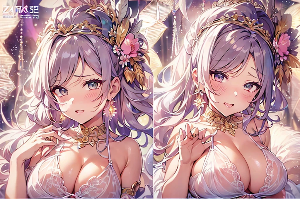 40-year-old mature woman、sensual curves、huge breasts、thighs、bubble、お尻のmasterpiece, 最high quality, Super detailed, full body shot, mature woman, 美しい mature woman, nightgown and underwear, enchanting smile, thick lips, Chubby lips, blush, looking at the viewer, provocative expression, beautiful hairstyle, cleavage, Plump、curvy hips、attractive face、naughty face、sexy lingerie 、an inviting gaze、Expression of emotions、Lewd underwear、erotic see-through lingerie set、Standing position、gorgeous accessories 、big breastsの女性, bare shoulders, golden hair, colored feather, metal ornaments, colored flowers, particle, light, (masterpiece, 最high quality, 最high quality, official art, beautiful and aesthetic:1.2), (1 girl:1.3), very detailed,(fractal art:1.1),(colorful:1.1)(flowers:1.3),most detailed,(zentangle:1.2), (dynamic pose), (abstract background:1.3), (shiny skin), (lots of colors :1.4), ,(earrings:1.4), (feather:1.4),masterpiece, 最high quality, Super detailed, 30~40 years, full body shot, mature woman, 美しい mature woman, nightgown and underwear, enchanting smile, thick lips, Chubby lips, blush, looking at the viewer, provocative expression, short hairstyle, cleavage, Plump、curvy hips、attractive face、naughty face、sexy lingerie 、an inviting gaze、Expression of emotions、Lewd underwear、erotic see-through lingerie set、Standing position、gorgeous accessories、various hairstyles,gold headband,plump breasts,convex buttocks,greek clothing,Tulle covers the breasts,perfectly proportioned, detailed clothing details,marble,god statue,cinematic lighting, film grain, Fuji color, contrast of light and dark, 8K, masterpiece, Super detailed, high detail, high quality, High resolution, 、(((erotic see-through lingerie set)))、gorgeous accessories、raise your butt, from below, (((NSFW:1.2)))、exposed chest、gasping face、Openwork decoration,(((see through dress)))、(((anatomically correct body))) , 最high quality, Super detailed, (((Lewd underwear)))、raise your butt, from below, (NSFW: 1.4)、exposed chest、(((gasping face)))、Openwork decoration,(((see through dress)))、(((R-18)))、Hakari、Whirlpool、thighs, big breasts, Are standing, cowboy shot, blush, 1 girl, (masterpiece:1.3), (High resolution), (8K), (very detailed), perfect face, Nice eyes and face, (((最high quality))), (Super detailed), detailed face and eyes, (alone), High resolution、beautiful eyes,(((sexy pose)))、(((big breasts)))、(((超High resolution)))、(((detailed description)))