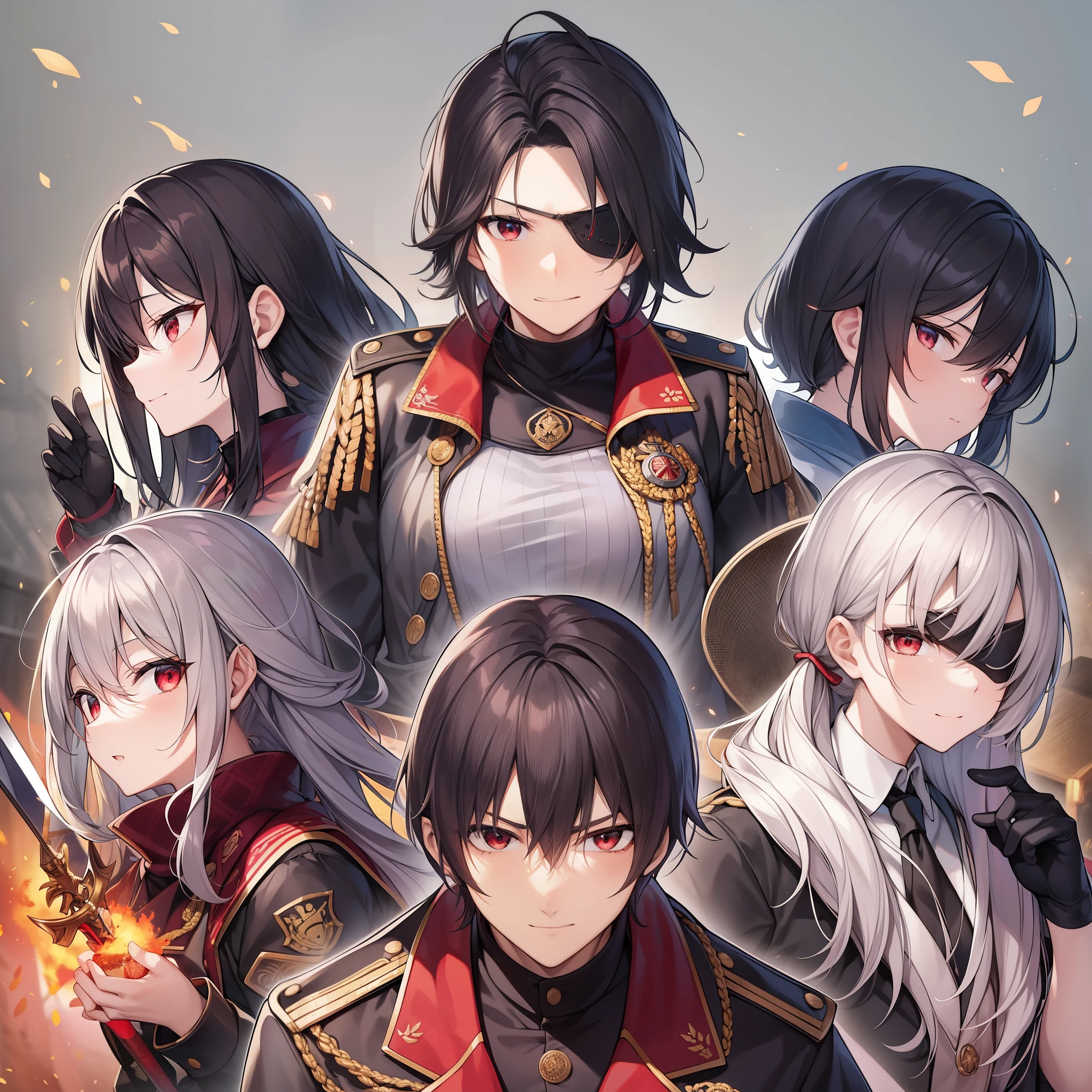 The strongest in the world in a mundane profession、Hajime Nagumo、gray hair、short hair、red eyes、eyepatch、black clothes、black jacket、black pants、black shoes、red aura、Ferocious smile、full metal jacket、Sergeant Hartman、gung ho、foul-mouthed demon instructor、返事はどうしたpeeどもが、Sir,Yes,Sir、I can't hear you! You guys often joked about it being a war.! After all,〝pee〟A gathering of!?、Sir,No,Sir!、If you say different、Prove it! Not a small fry、play king!!、gung ho!gung ho!gung ho!、With the blade of revenge and will you sharpen、Kill all those who get in your way!、Behead! Behead! Behead!、I will set the table, but、You are the main character.! Forgive me for half the time! I understand.!、Aye,aye,Sir!!!、Good! Keep your spirits up! New Hauria tribe、122 people...、I'll take down the imperial castle.!、YAHAAAAAAAAAAAAAA!!!!