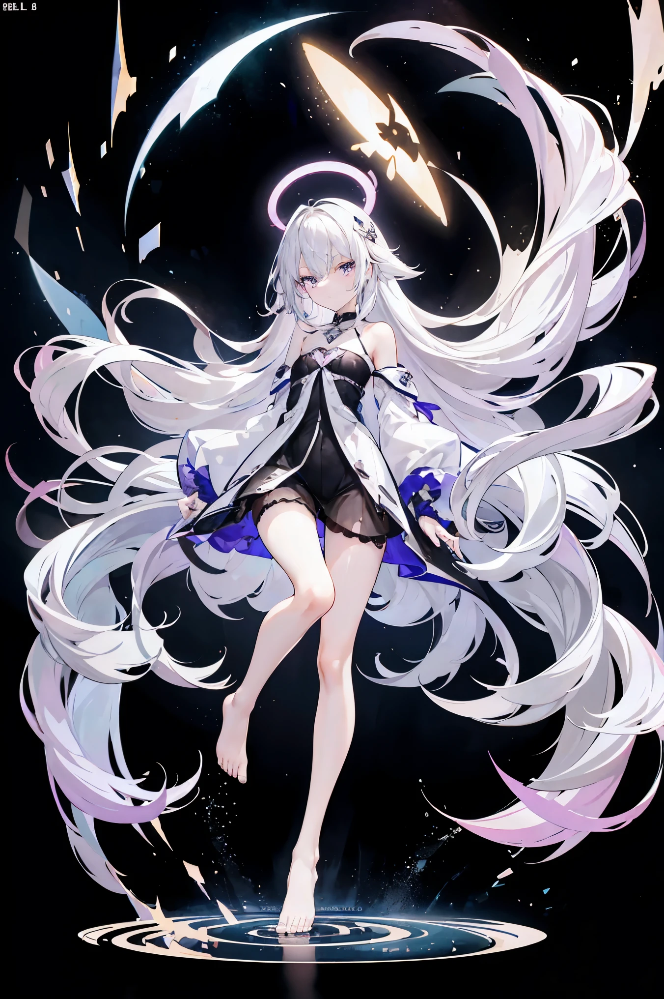 A woman with long white hair and a sword in her hand - SeaArt AI