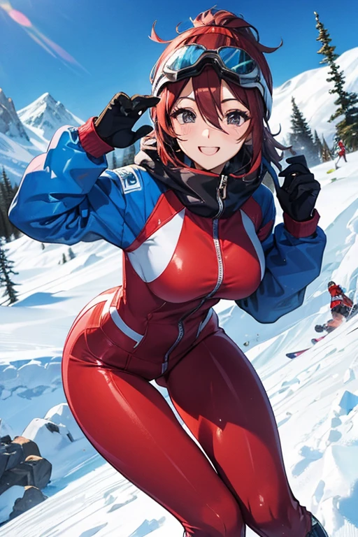 ski wear、goggles、beautiful mature woman、meaty、Glamour、