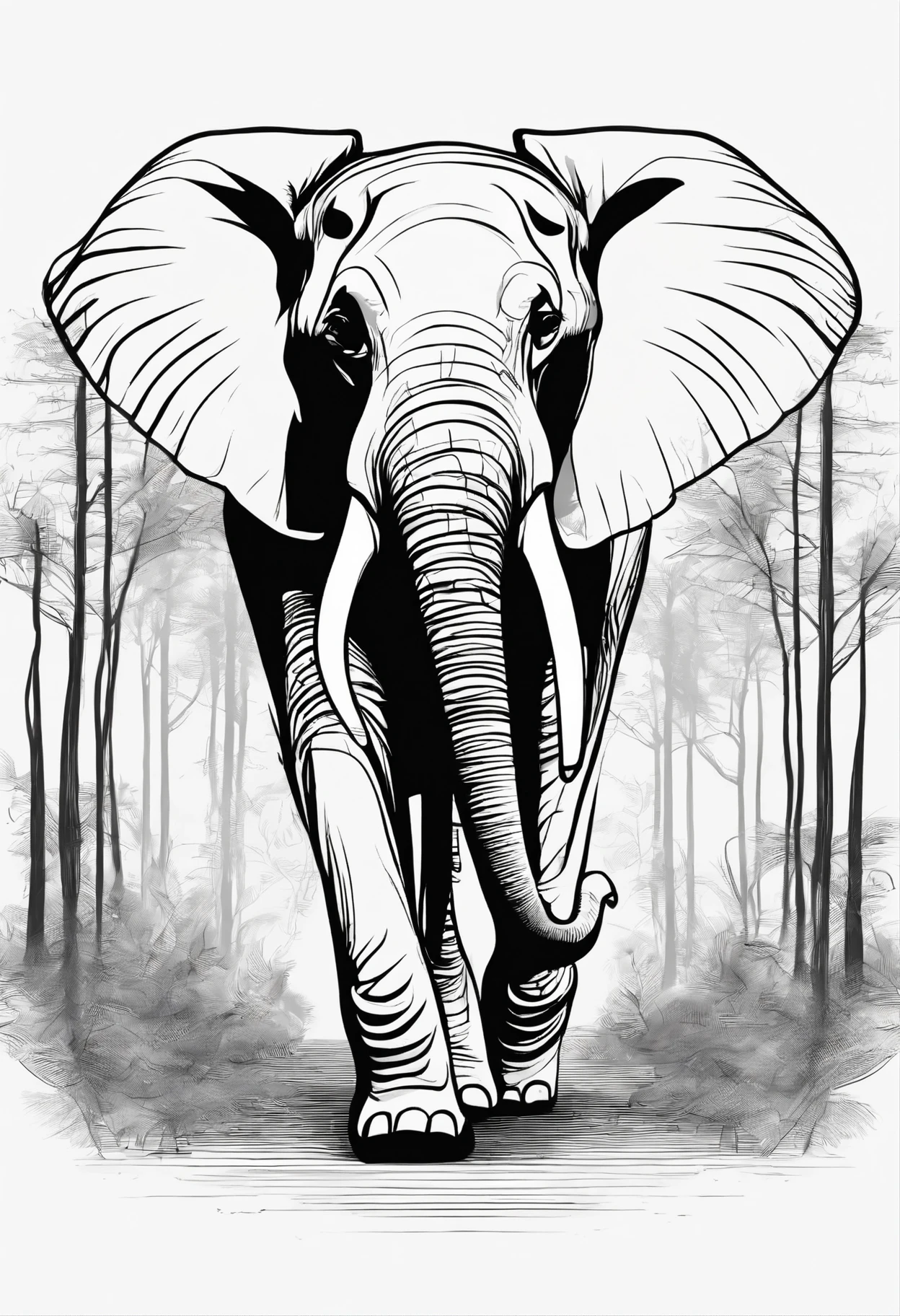 a elephant walking at forest